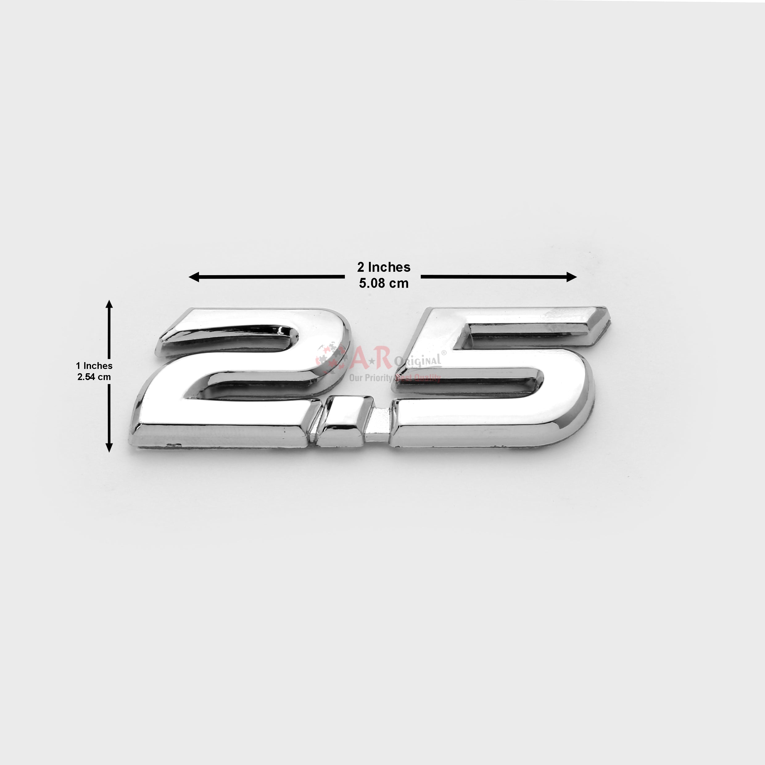 2.5 Emblem 1x2inchx2.5x5cm Chrome IP Badge