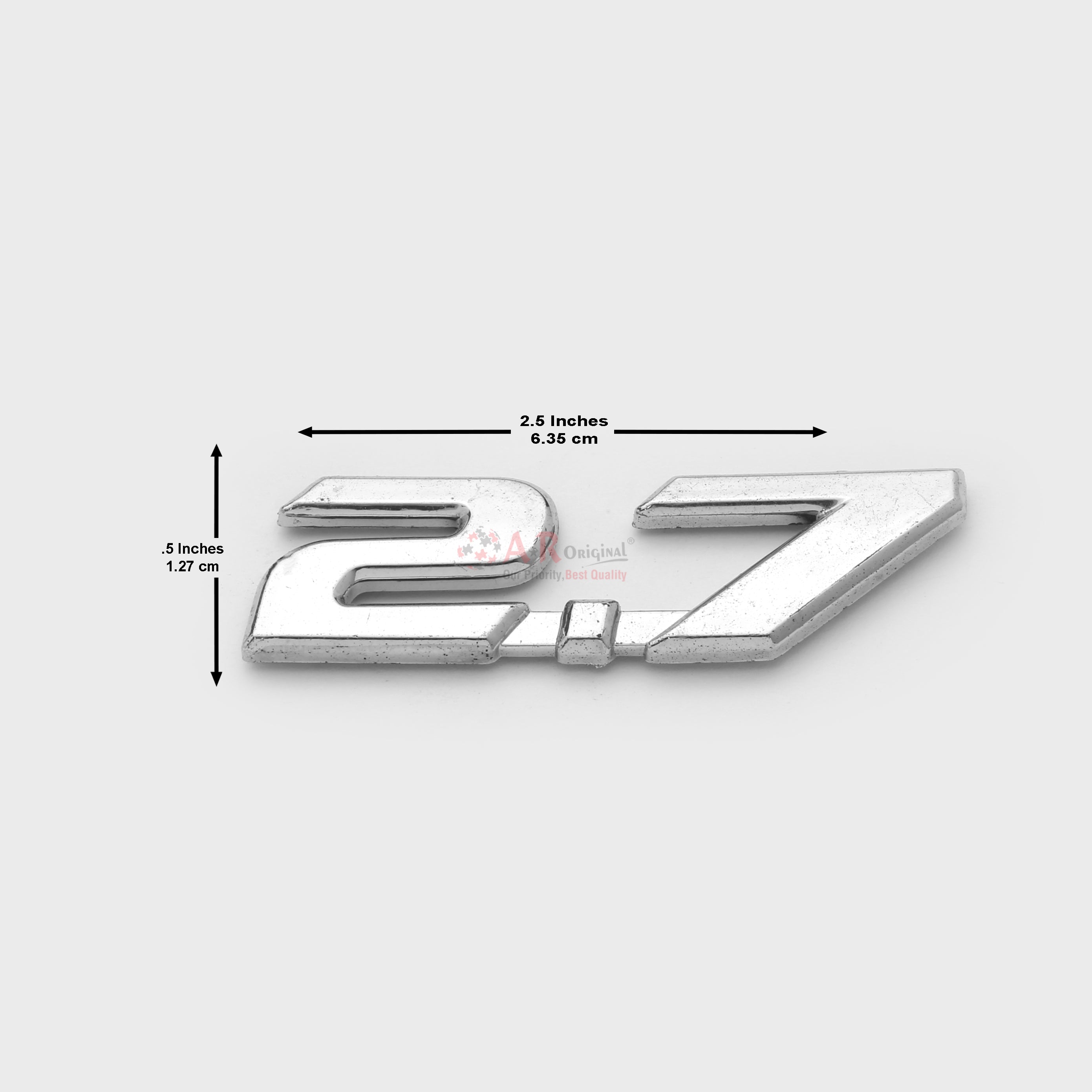 2.7 Emblem 1x2.5inch- 2x7cm Chrome IP Badge