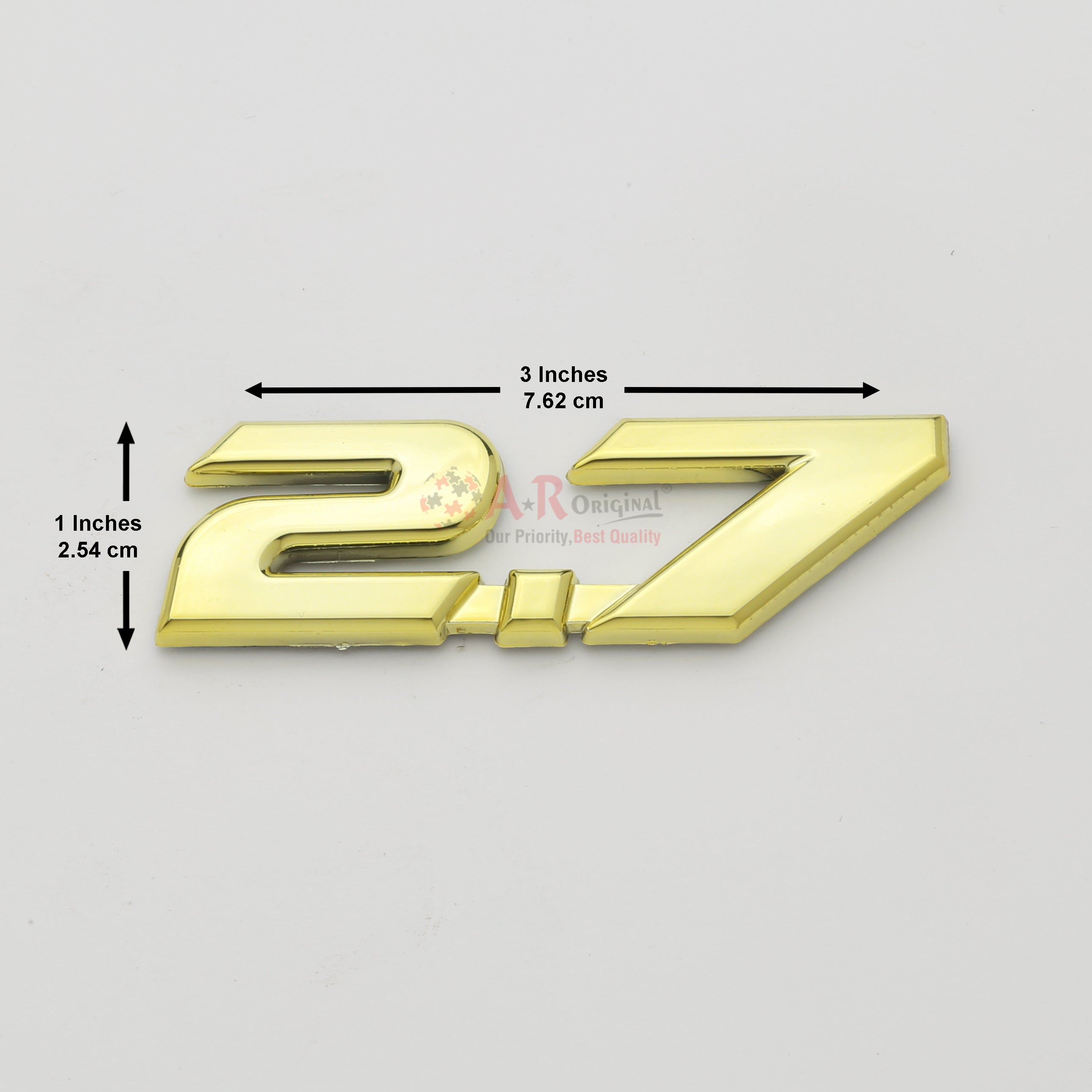 2.7 Emblem 1x2.5inch- 2x7cm Golden IP Badge