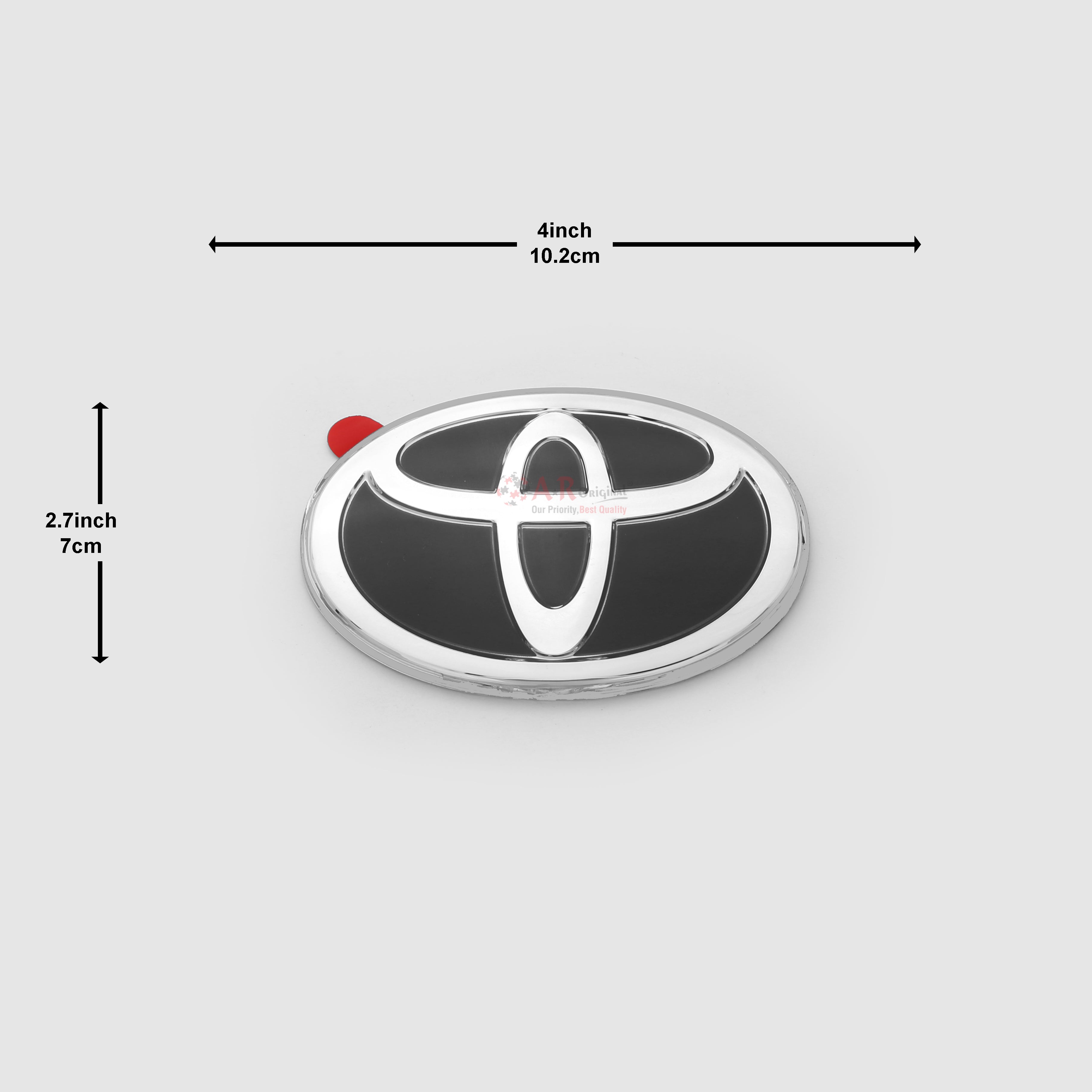 Toyota 2.7x4inch-7x10.2cm Black Silver IP Badge