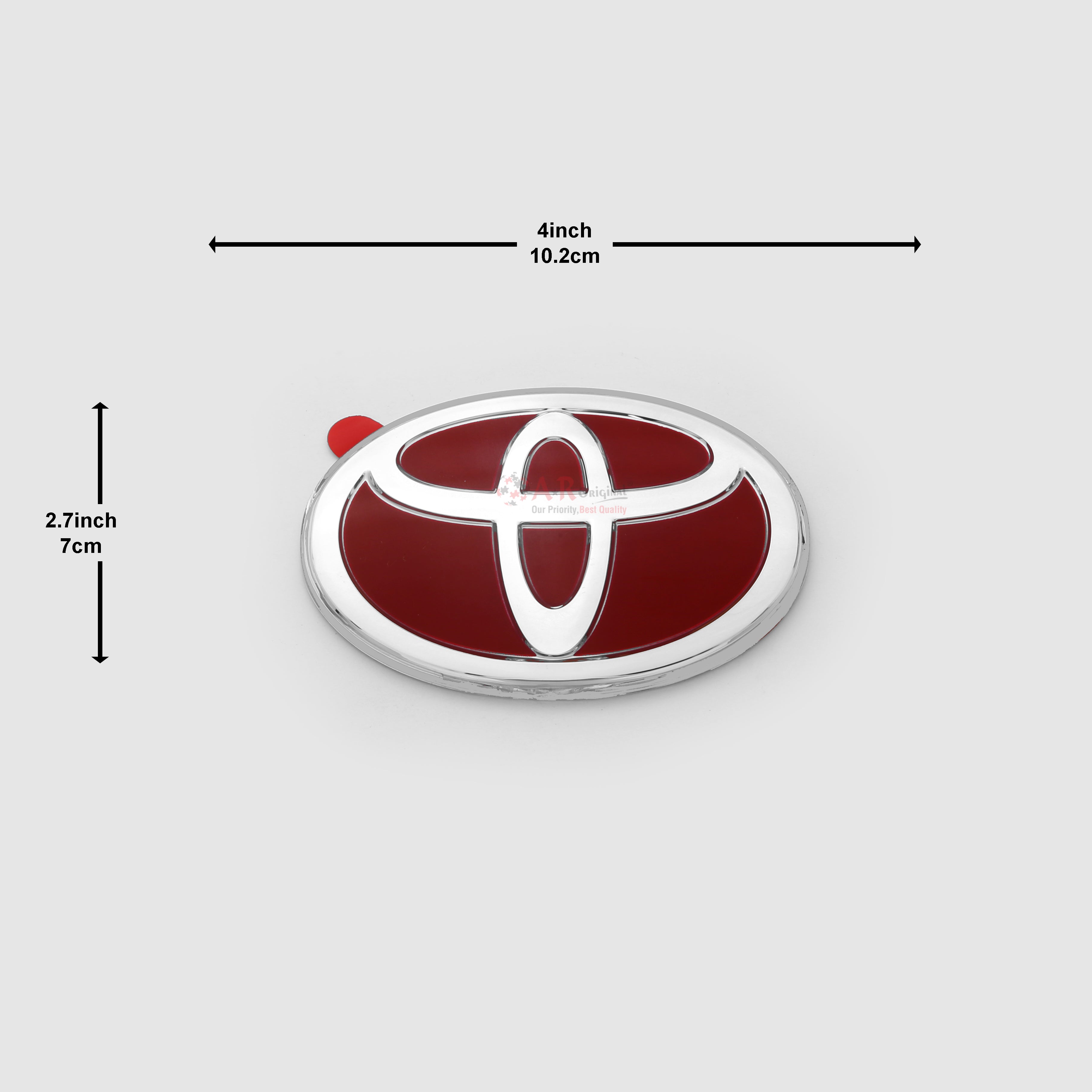 Toyota 2.7x4inch-7x10.2cm Red Silver IP Badge