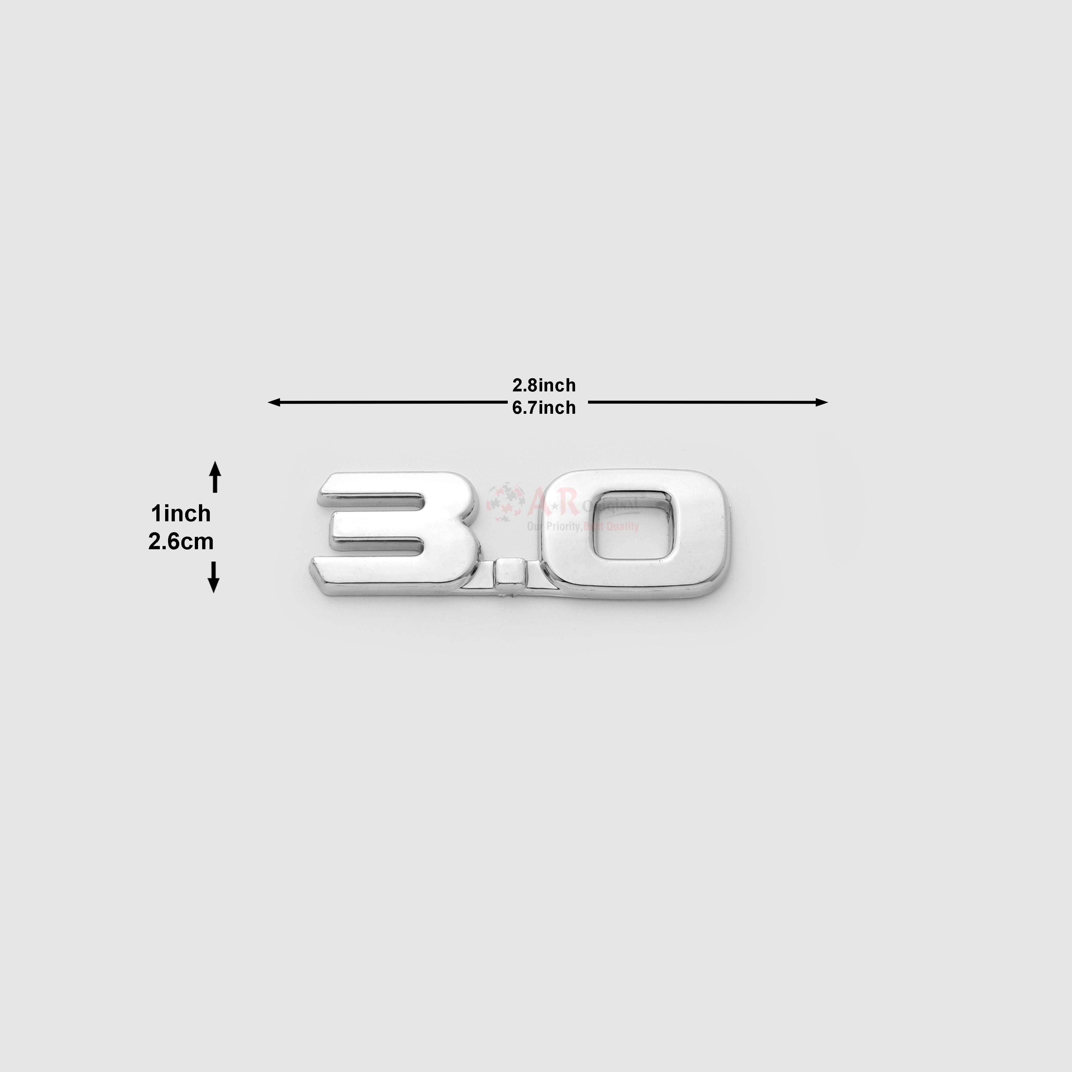 3.0 Emblem 1x2.3inch-2.5x7cm Chrome LC Badge