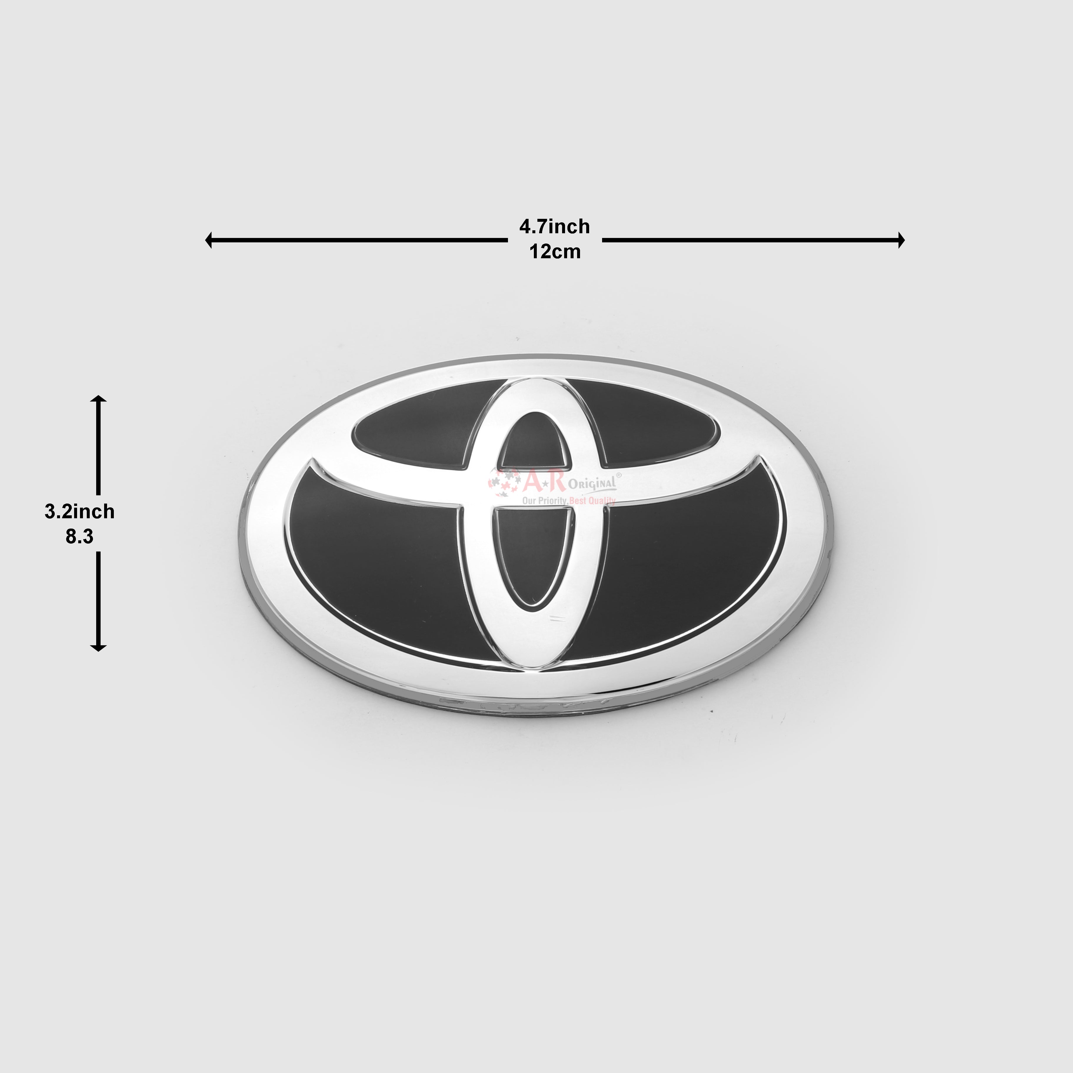Toyota 3.2x4.7inch-8.3x 12cm Black Silver IP Badge