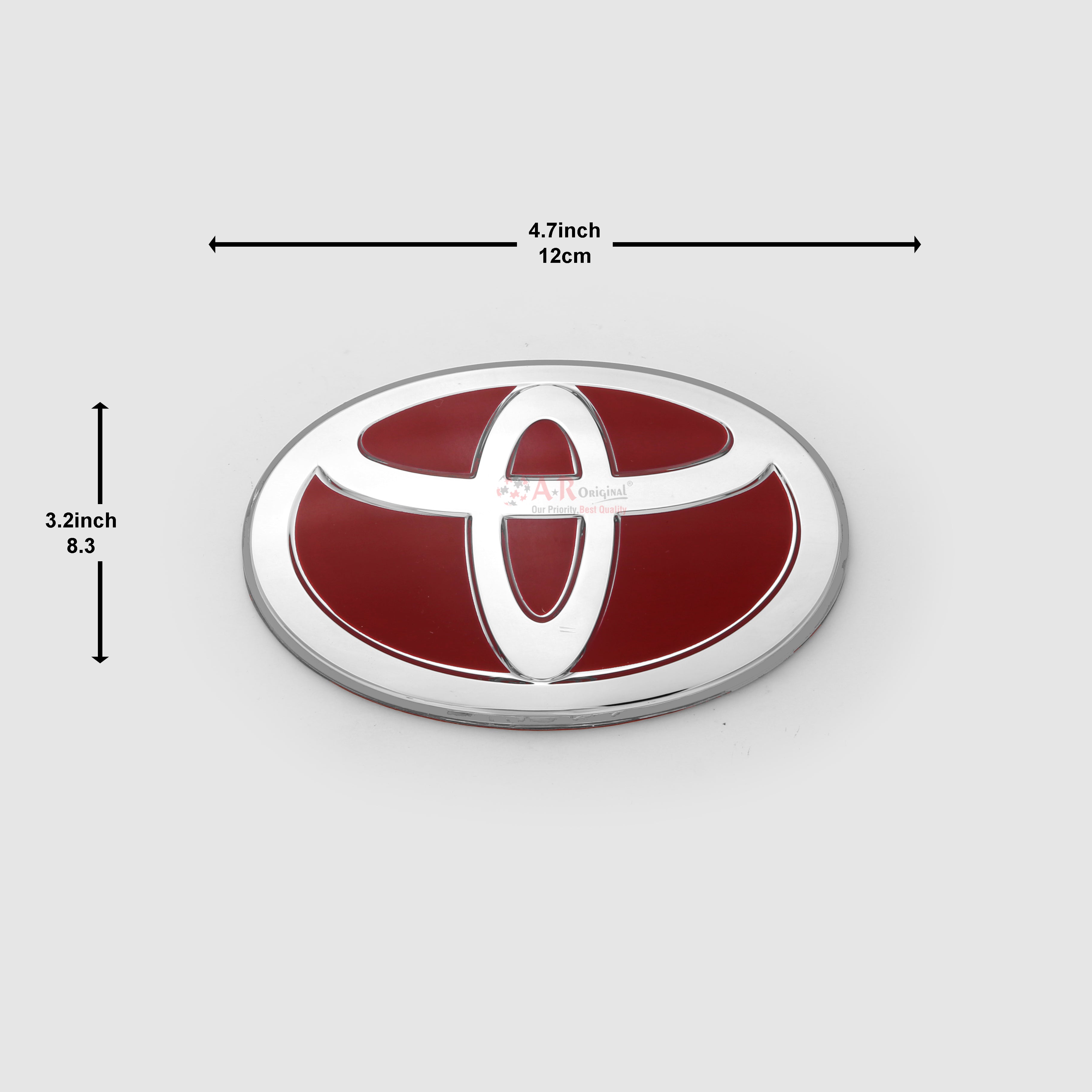 Toyota 3.2x4.7inch-8.3x 12cm Red Silver IP Badge