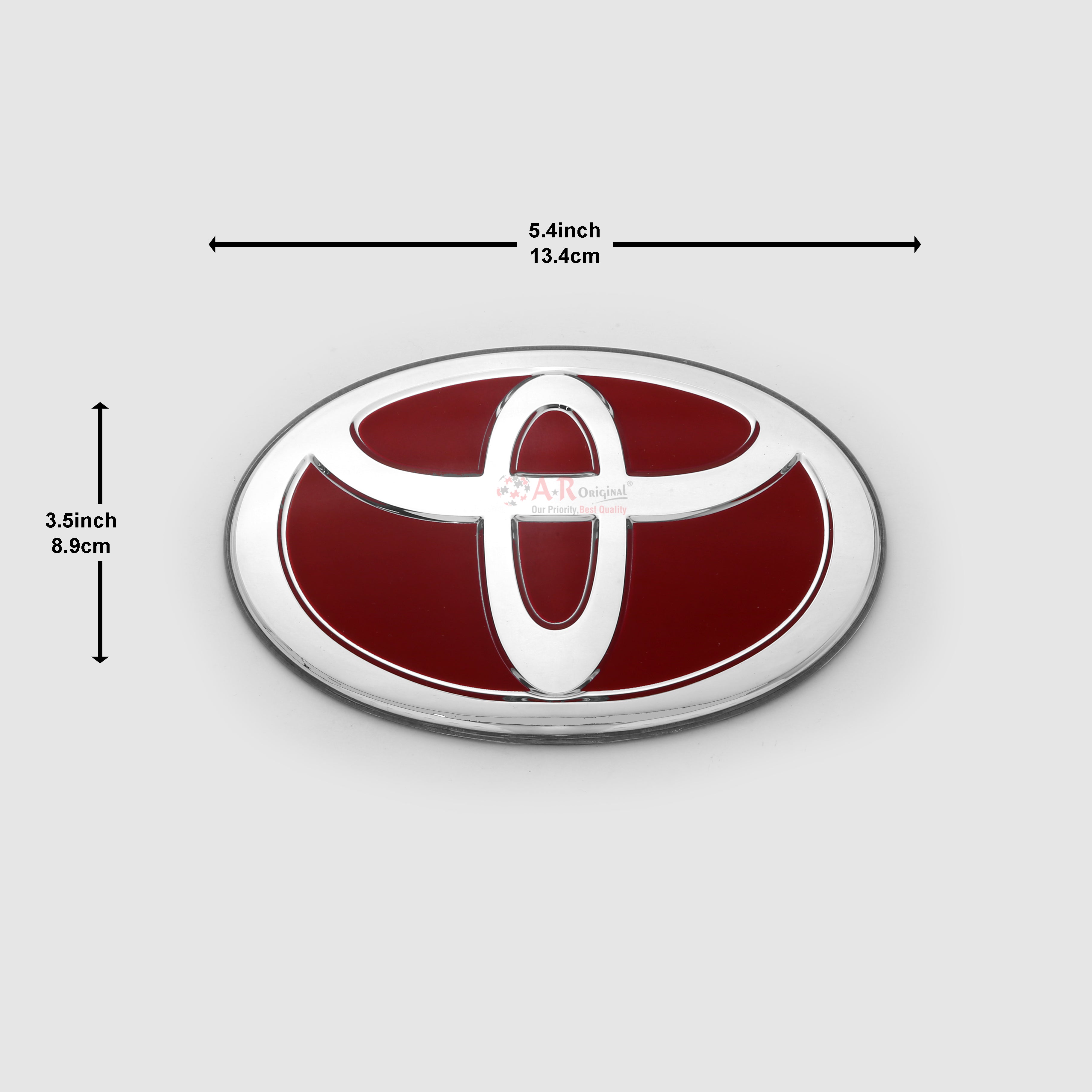 Toyota 3.5x5.4inch-8.9x 13.4cm Red Silver IP Badge