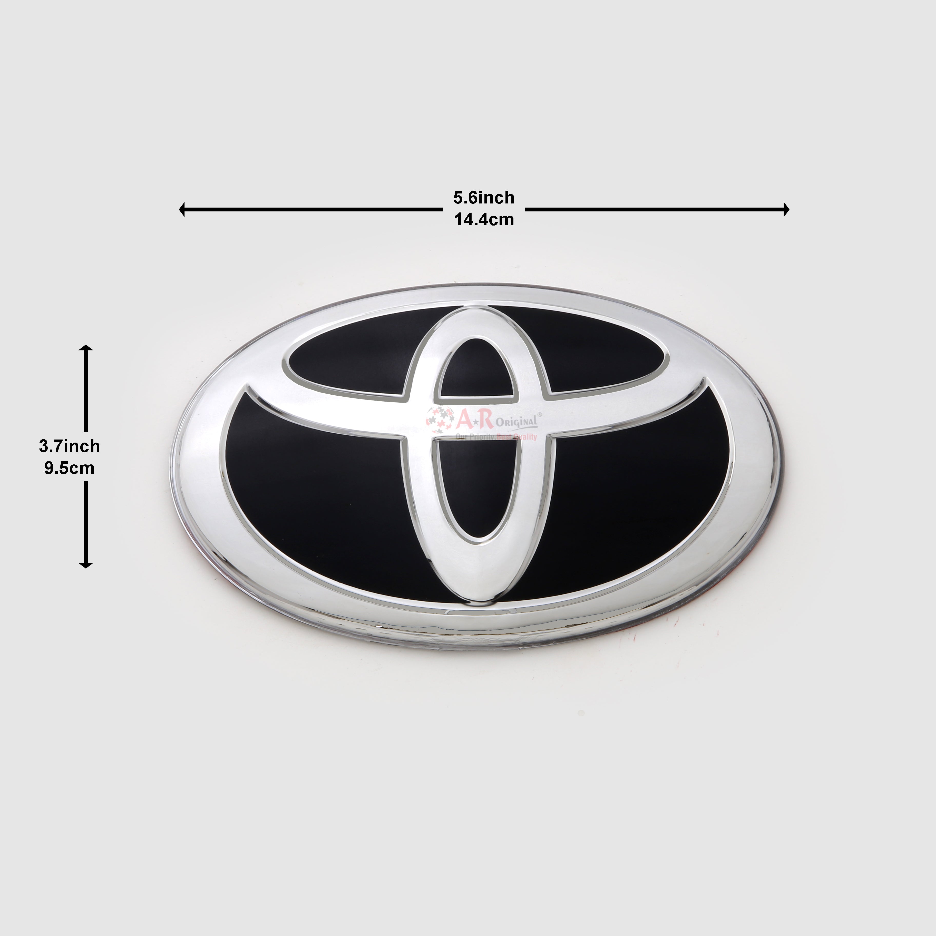Toyota 3.7x5.6inch-3.7x14.4cm Black Silver IP Badge
