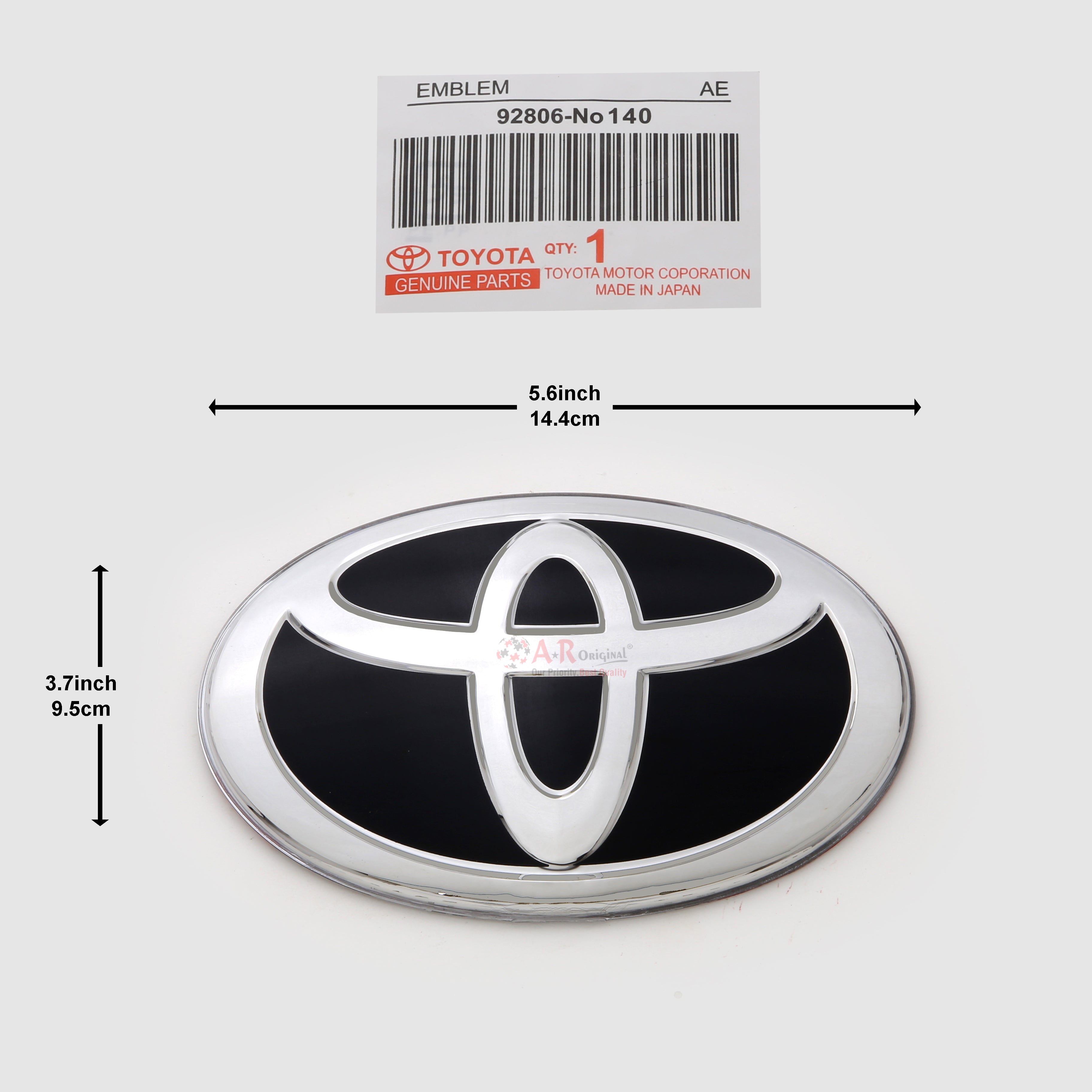 Toyota 3.7x5.6inch-3.7x14.4cm Black Silver IP Badge