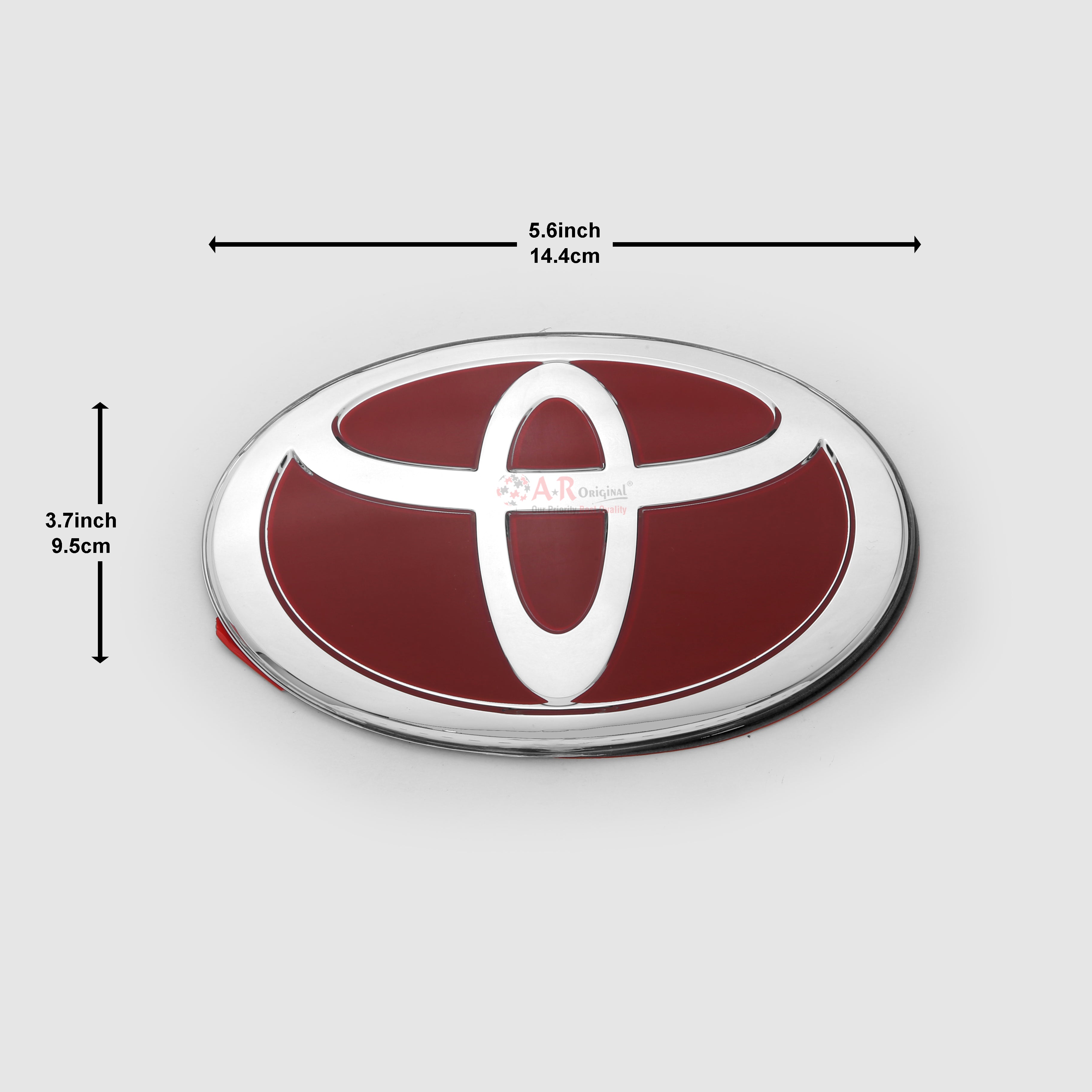 Toyota 3.7x5.6inch-9.5x14.4cm Red Silver IP Badge
