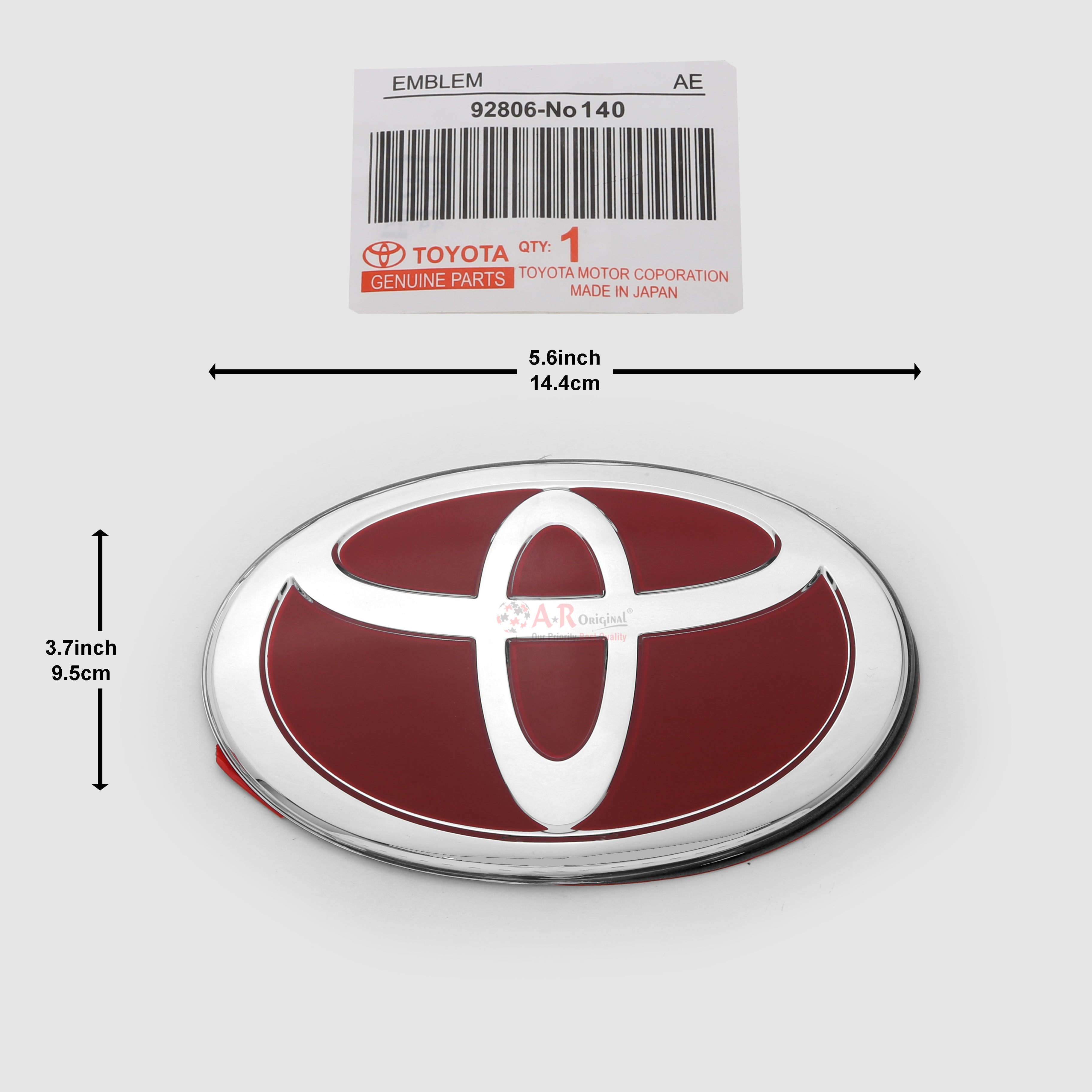 Toyota 3.7x5.6inch-9.5x14.4cm Red Silver IP Badge