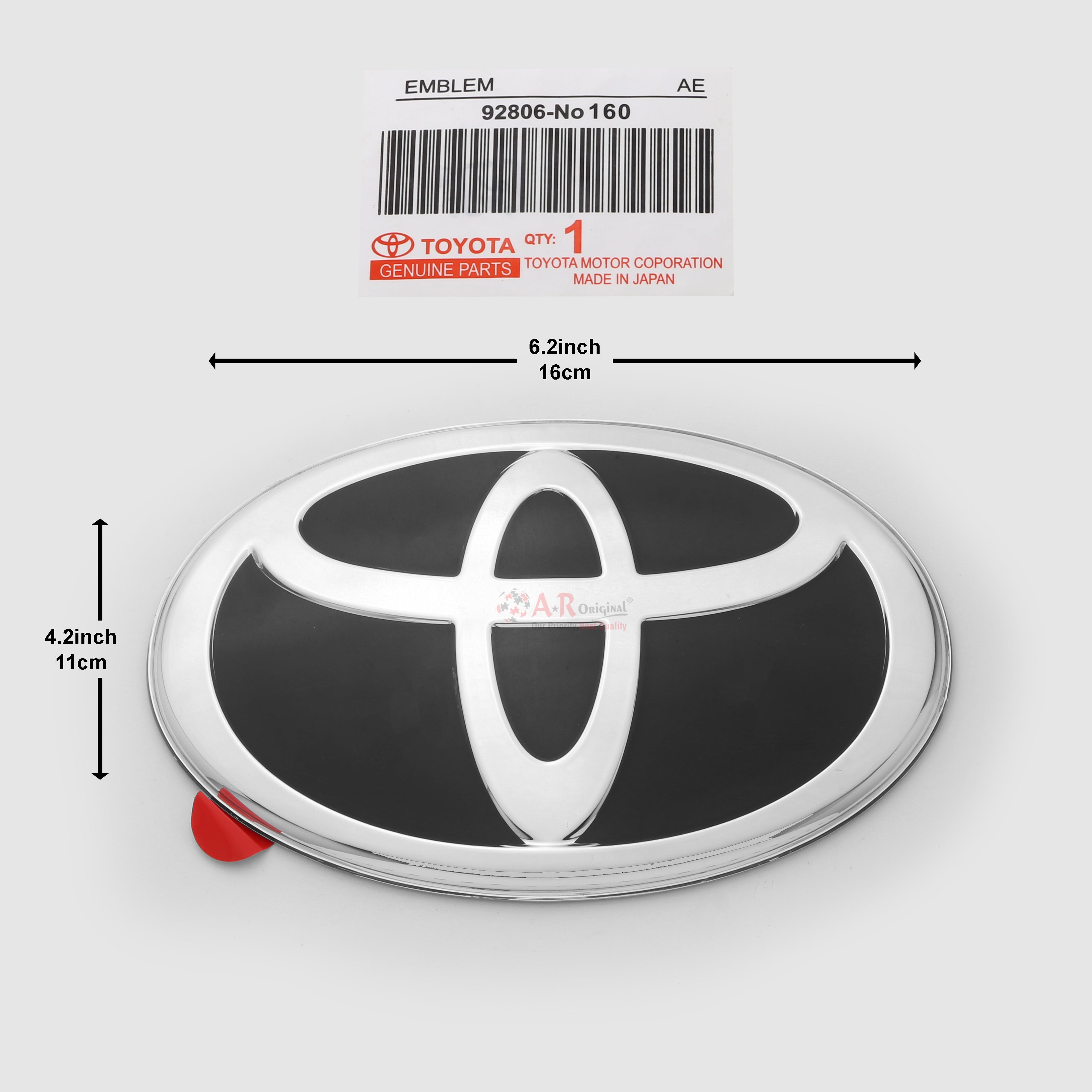 Toyota 4.2x6.2inch-11x16cm Black Silver IP Badge