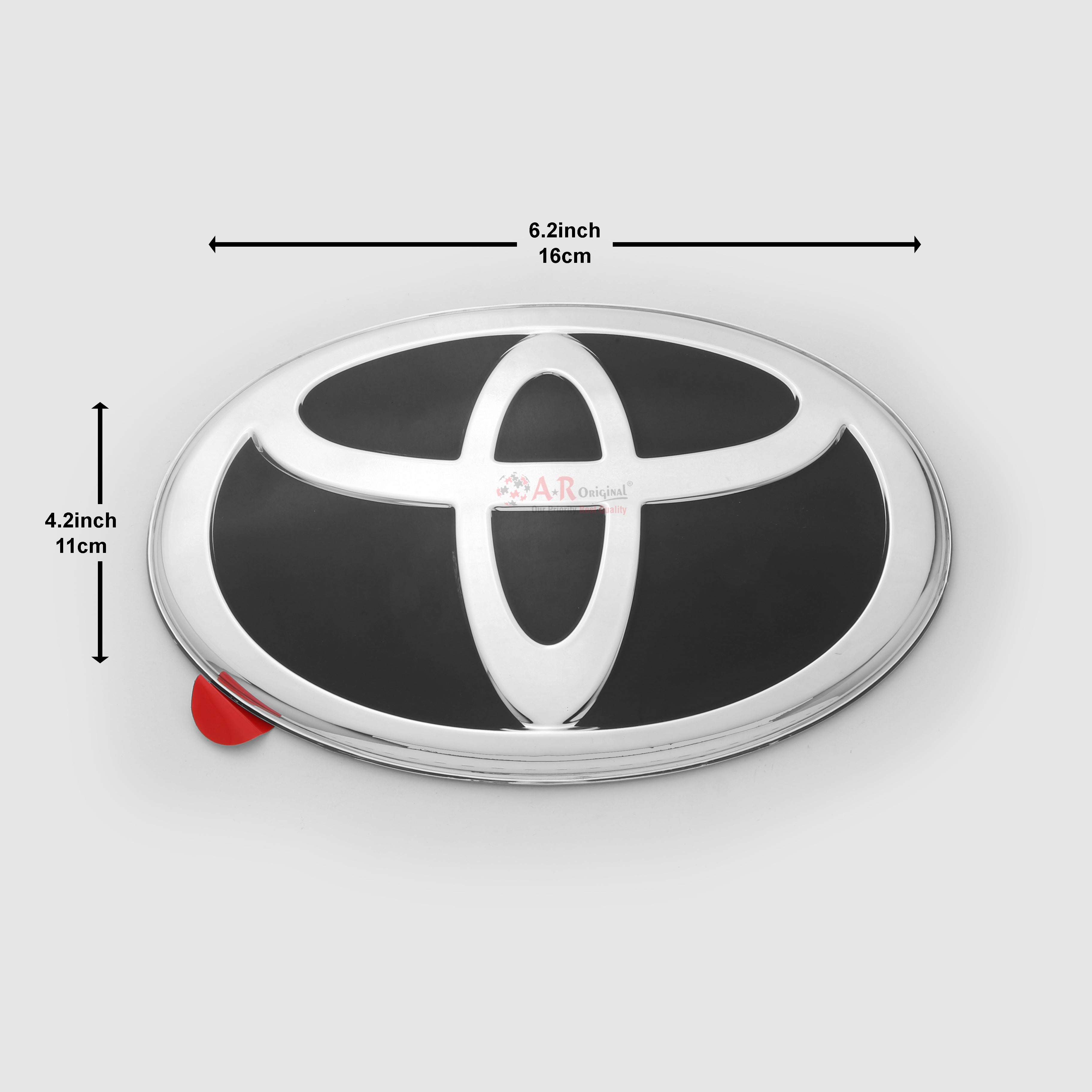 Toyota 4.2x6.2inch-11x16cm Black Silver IP Badge