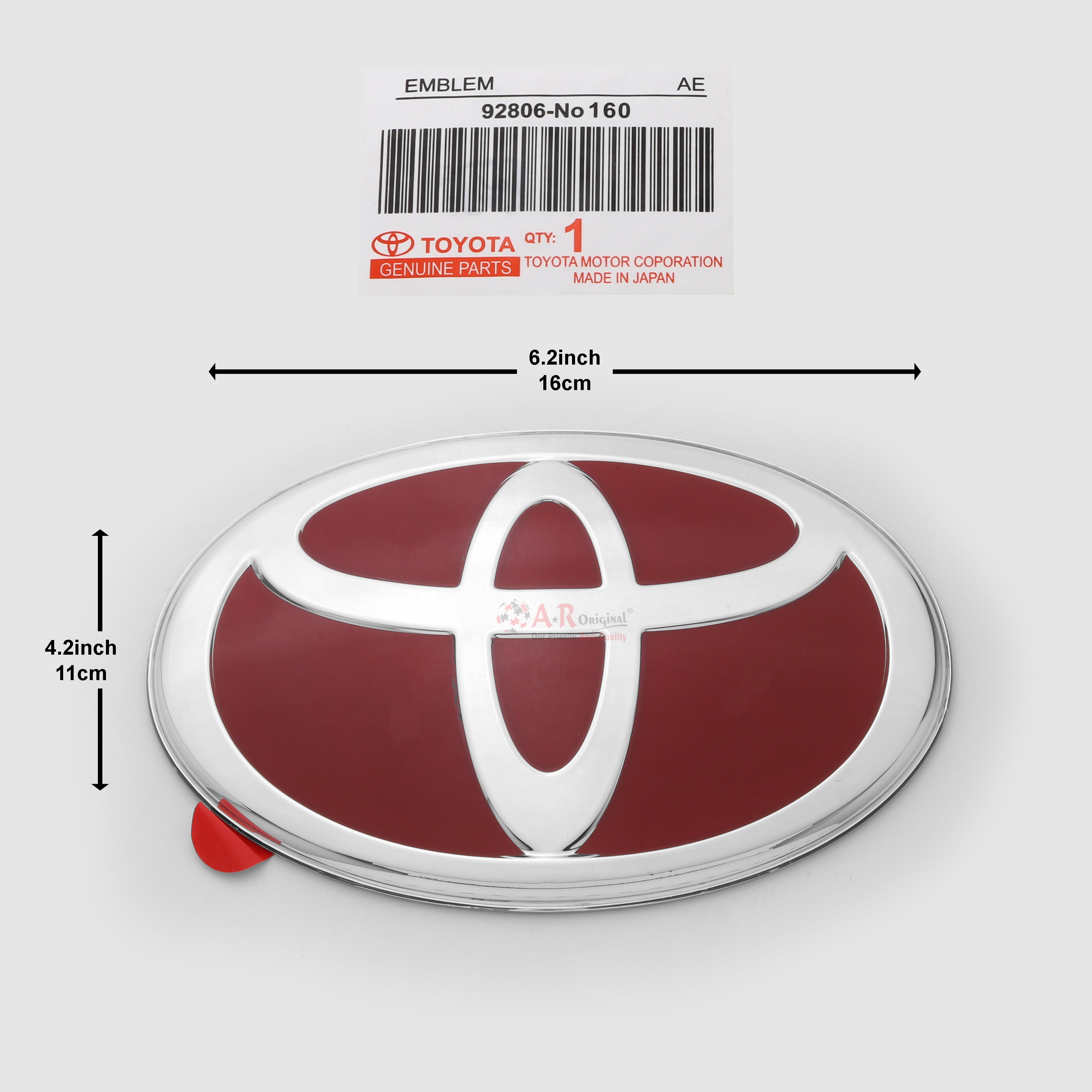 Toyota 4.2x6.2inch-11x16cm Red Silver IP Badge