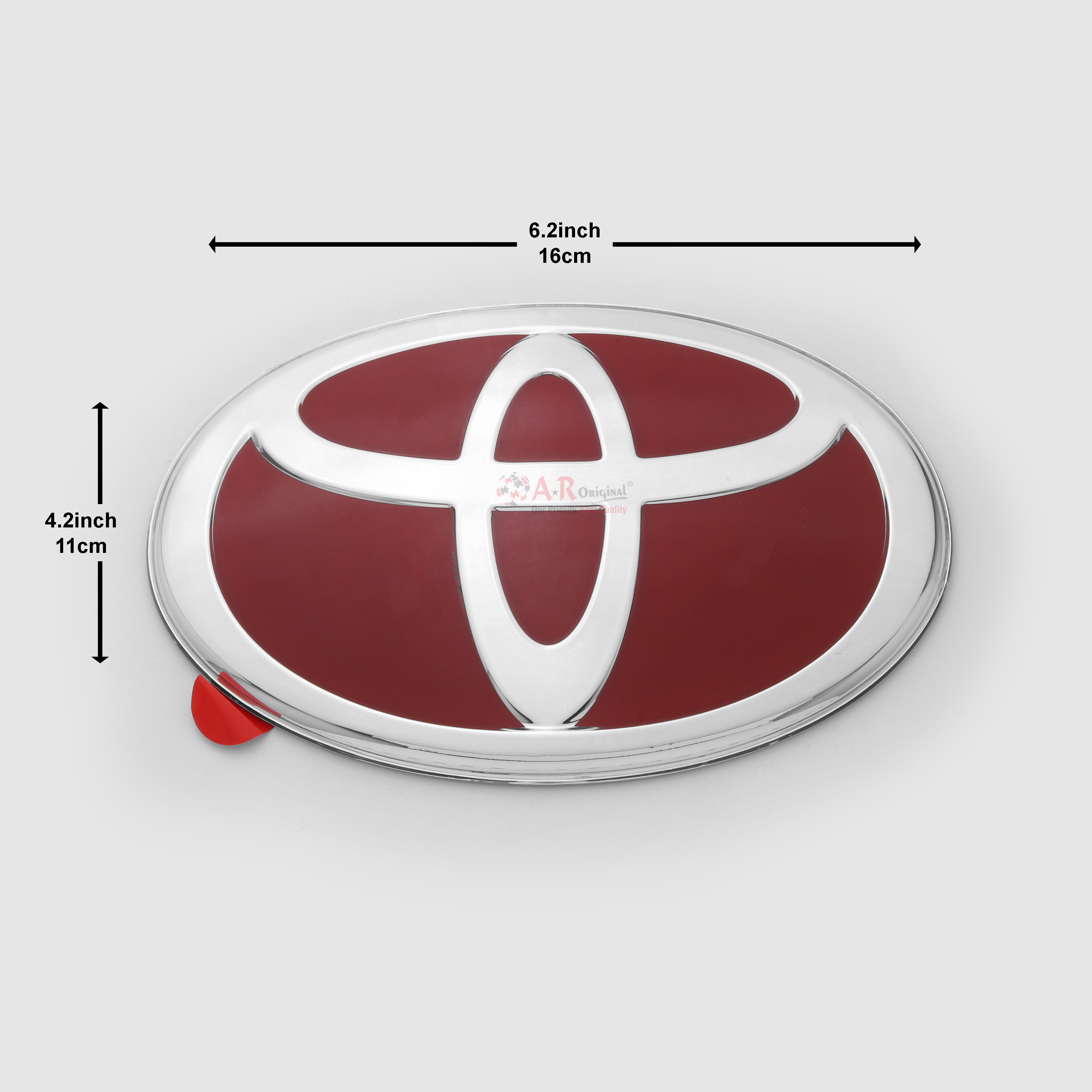 Toyota 4.2x6.2inch-11x16cm Red Silver IP Badge