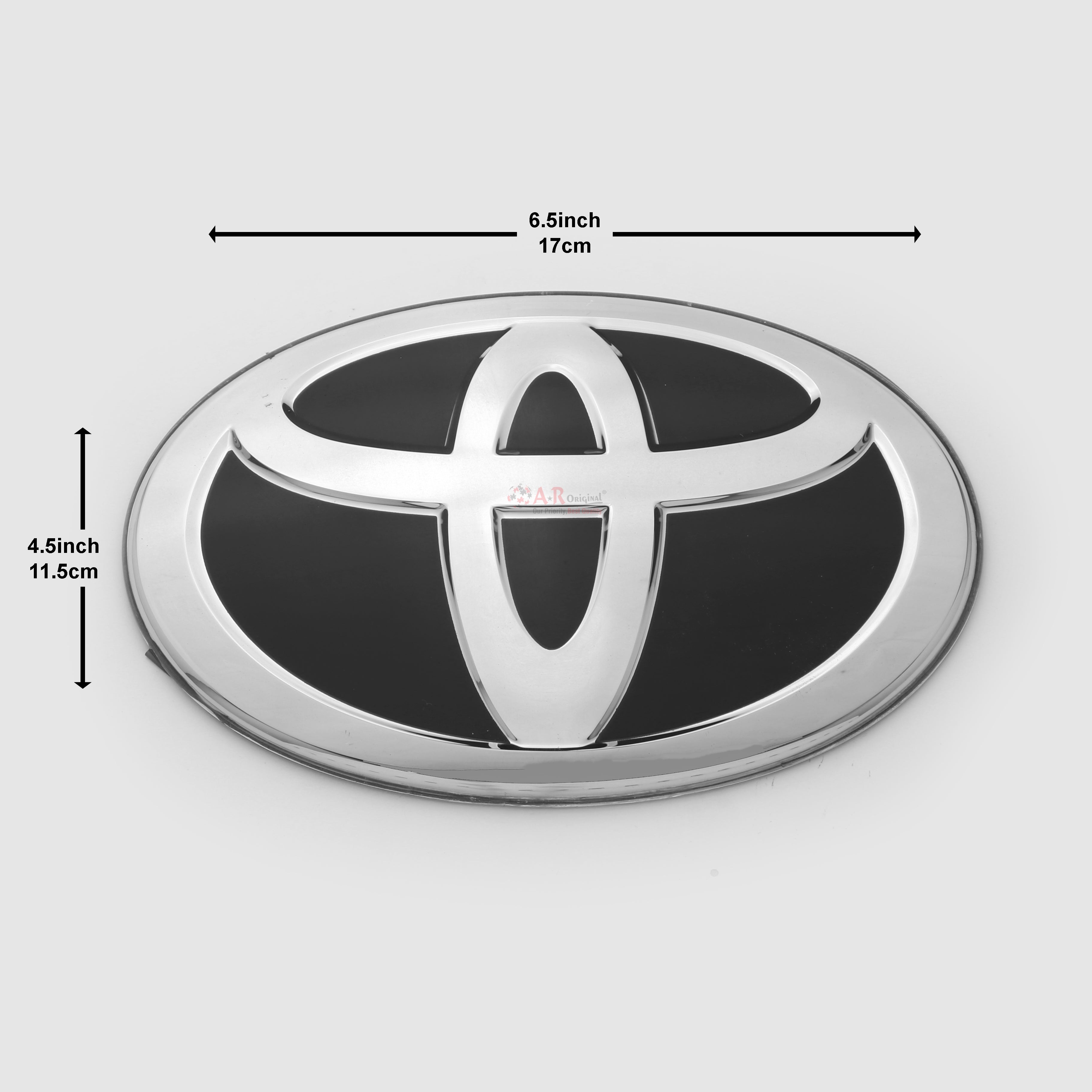 Toyota 4.5x6.5inch-11.5x17cm Black Silver IP Badge