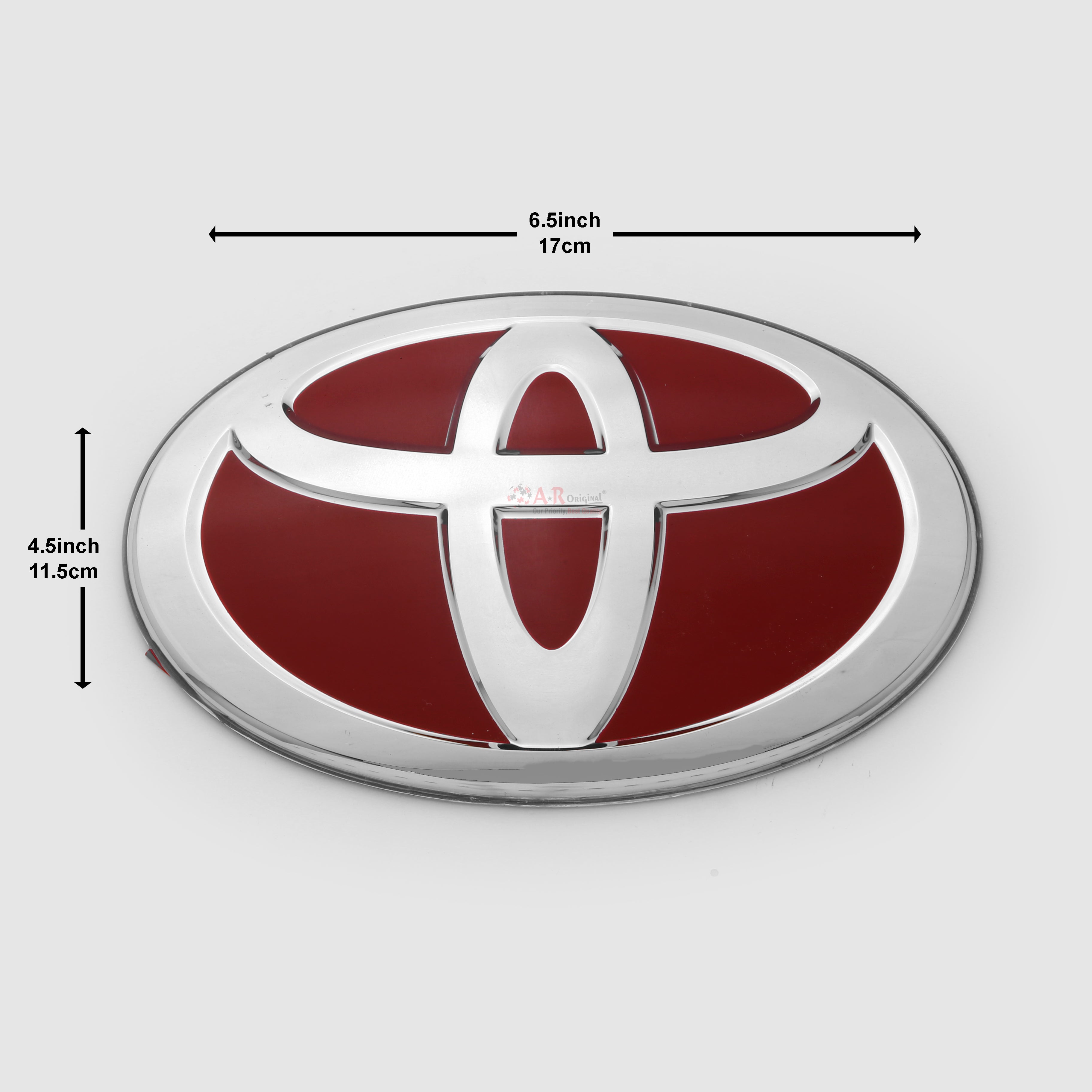 Toyota 4.5x6.5inch-11.5x17cm Red Silver IP Badge
