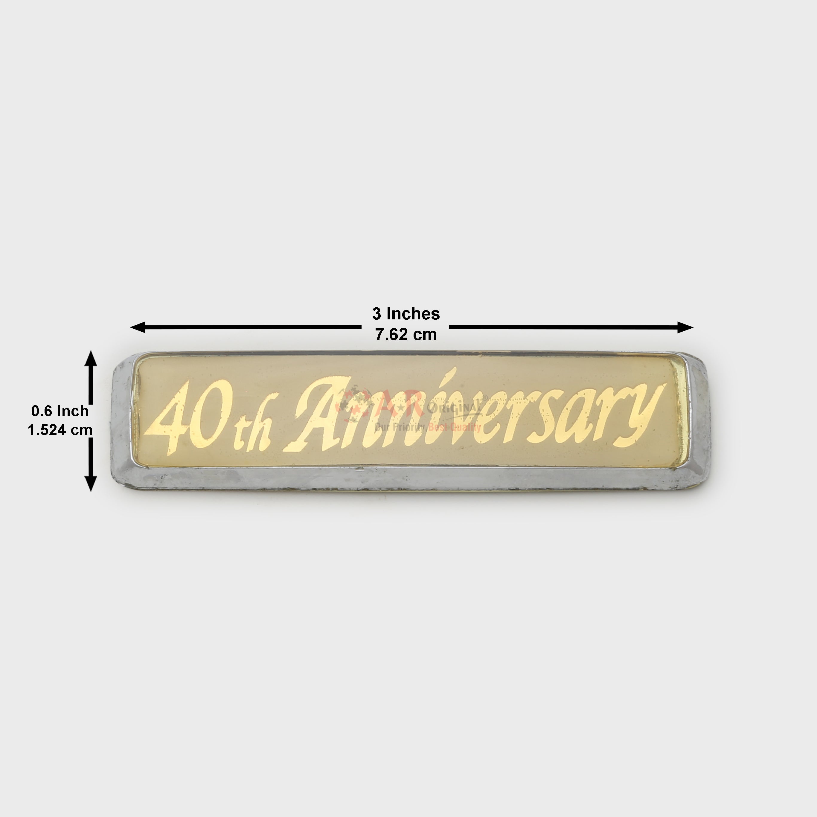 40th Anniversary 0.6x3inch-1.5x8cm Emblem Golden Chrome LC Badge