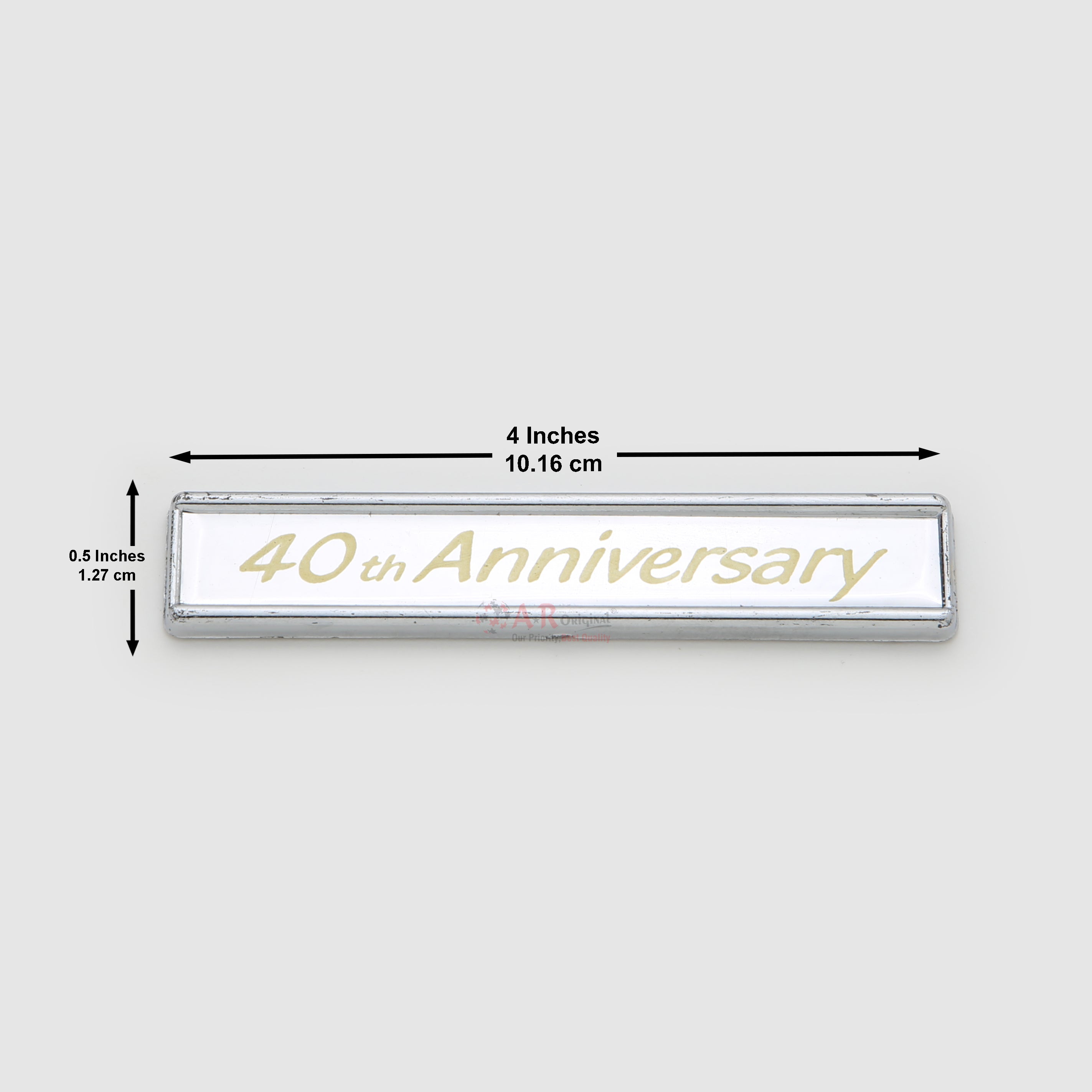 40th Anniversary Emblem 0.5x4inch-1.25x10cm Chrome Golden LC Badge