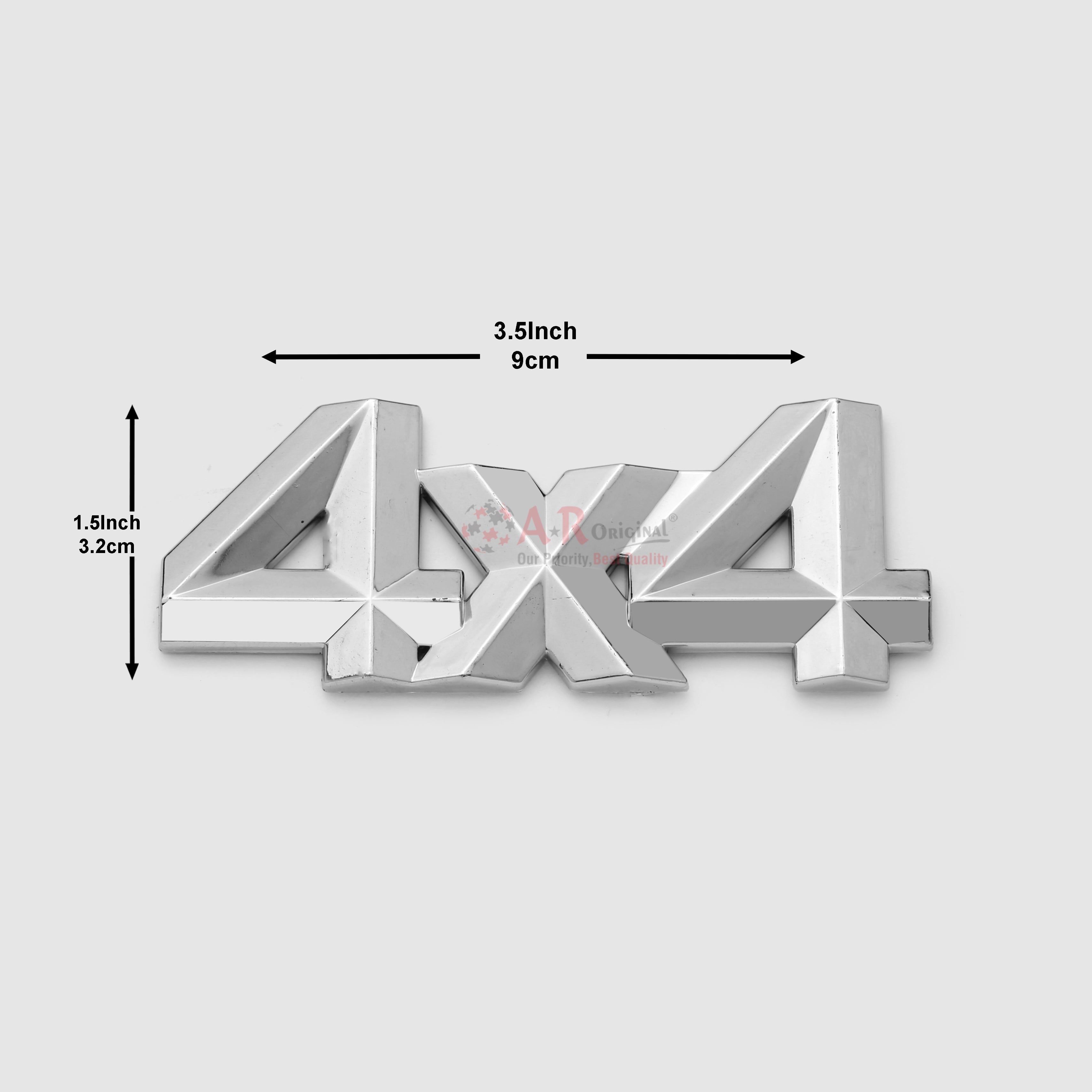 4x4Emblem 1.5x3.5Inch-3x9cm Chrome IP Badge