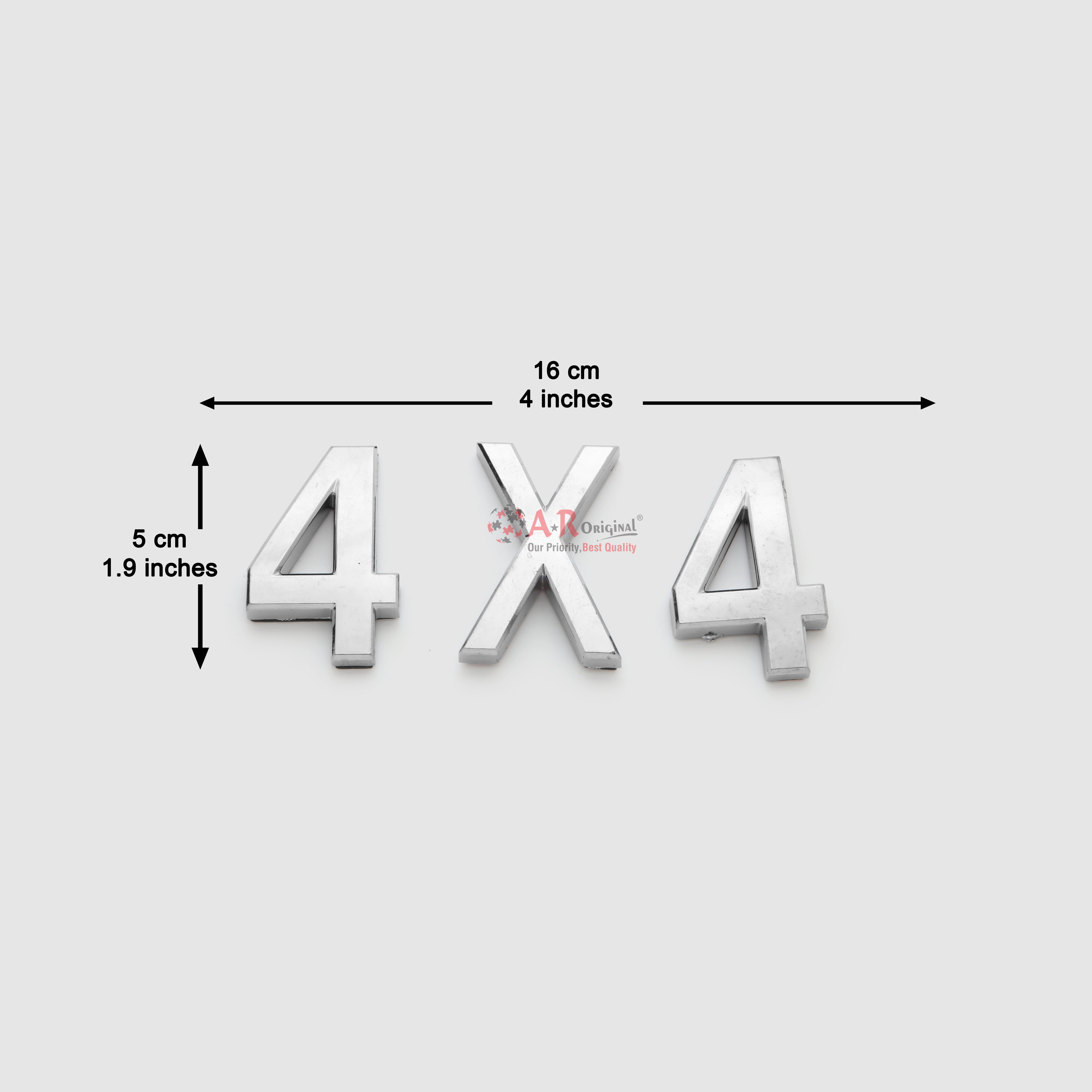 4x4 Emblem 5x11cm Chrome IP Badge