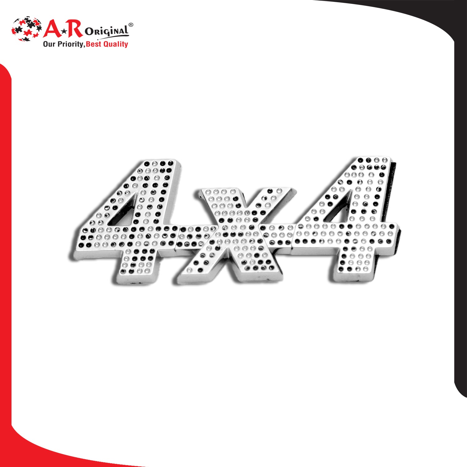 4x4 Emblem Small Lining 8.5cm Chrome IP Badge