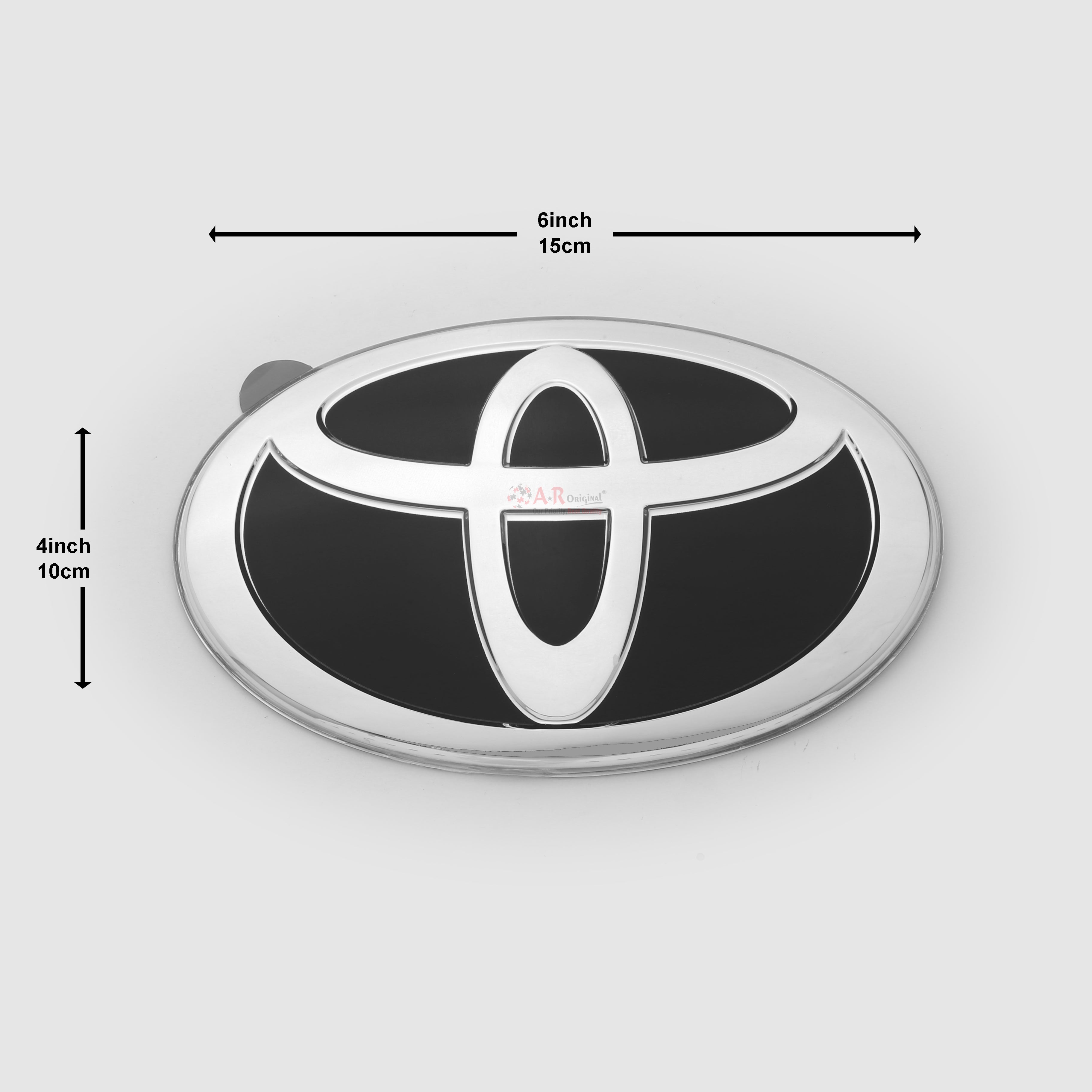 Toyota 4x6inch-10x15cm Black Silver IP Badge
