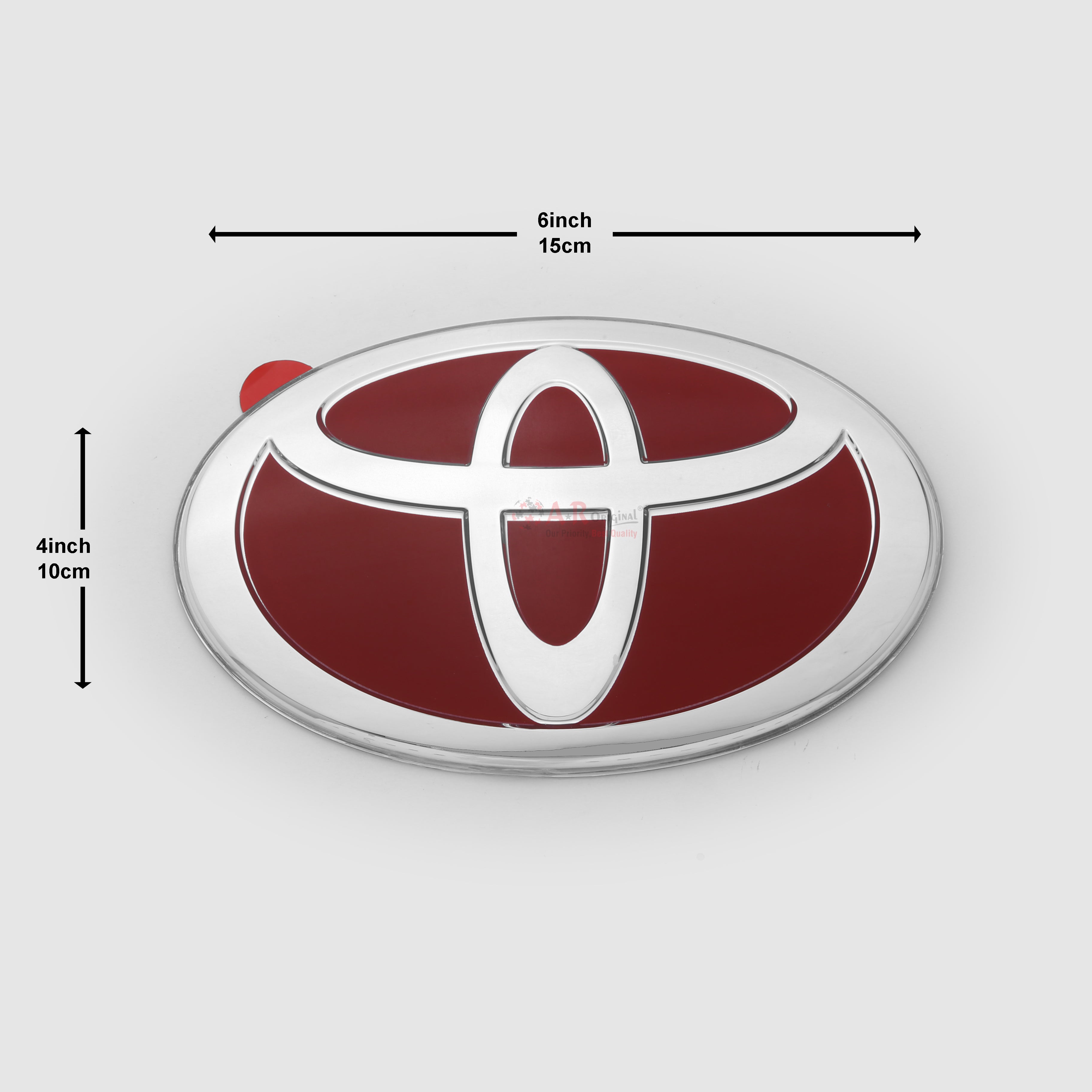 Toyota 4x6inch-10x15cm Red Silver IP Badge