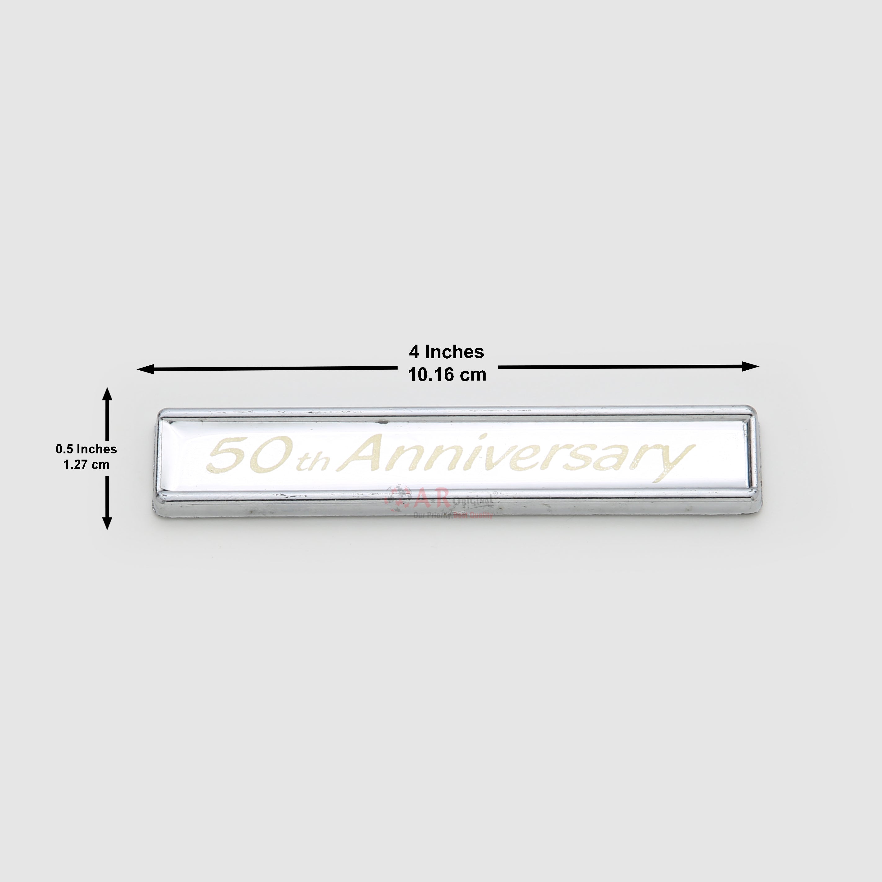 50th Anniversary Emblem 0.5x4inch-1.25x10cm Chrome Golden LC Badge