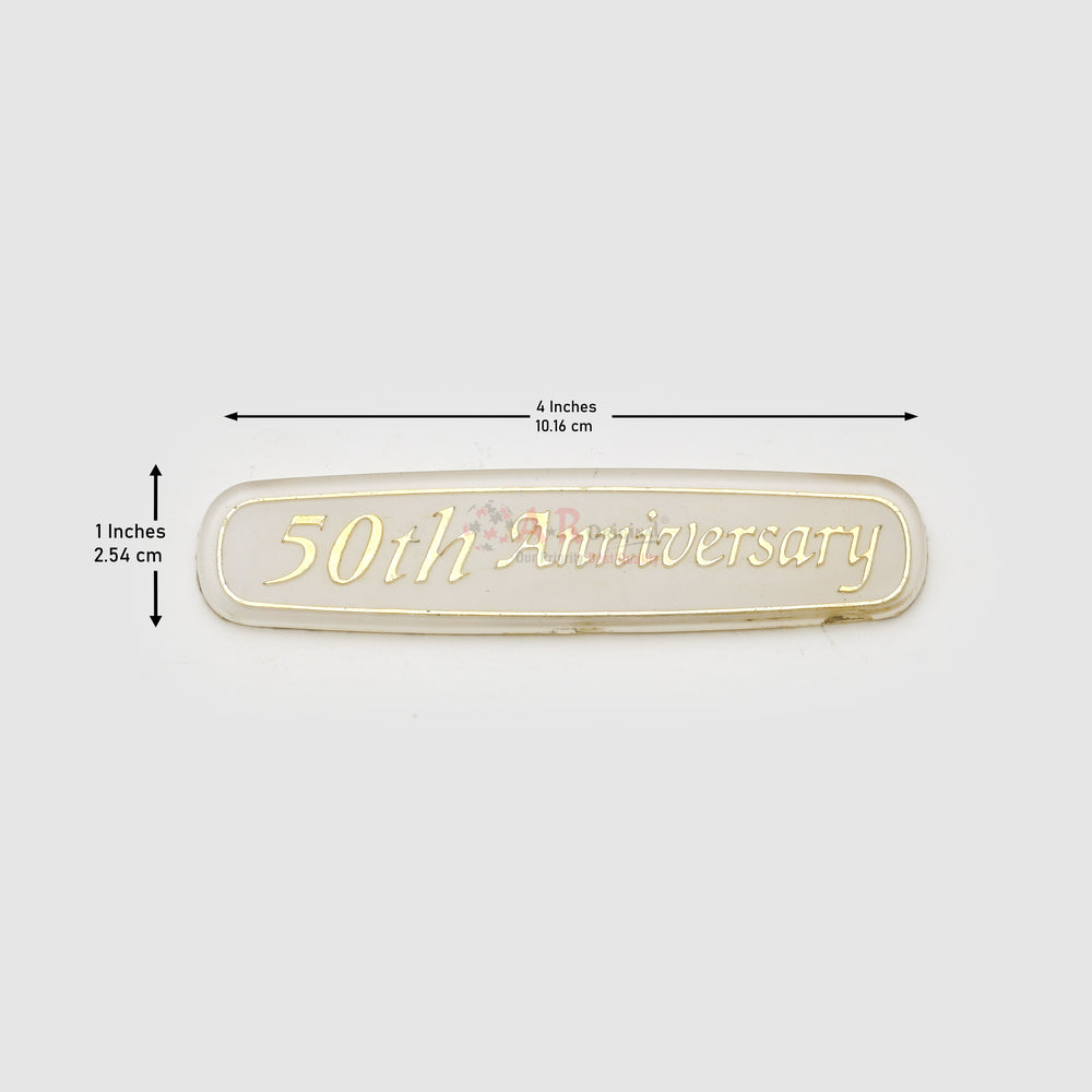 50th Anniversary Emblem 1x4inch-2.5x10cm Coat Golden LC Badge
