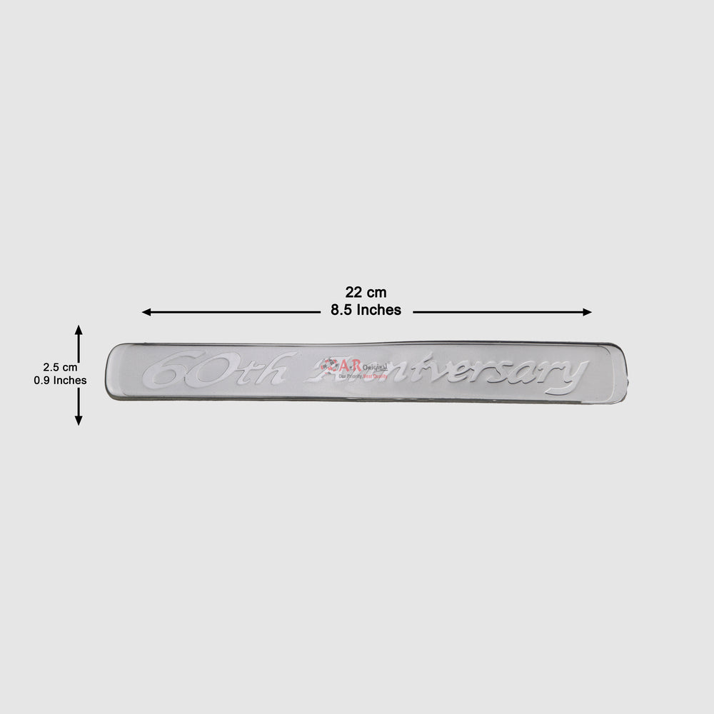 60th Anniversary 2.5x22cm Chrome IP Badge