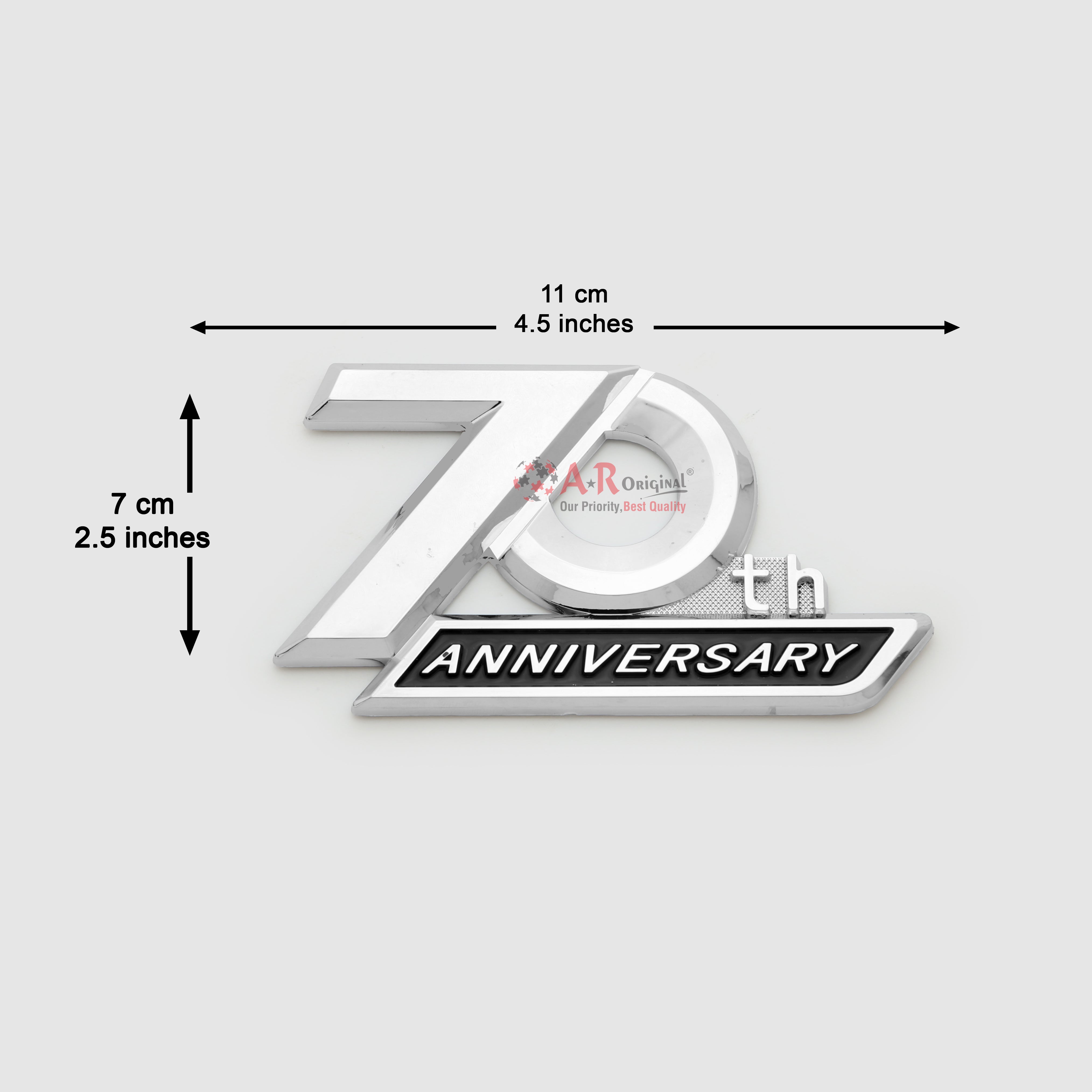 70th Anniversary 7x11cm 2pcs set Chrome IP Badge