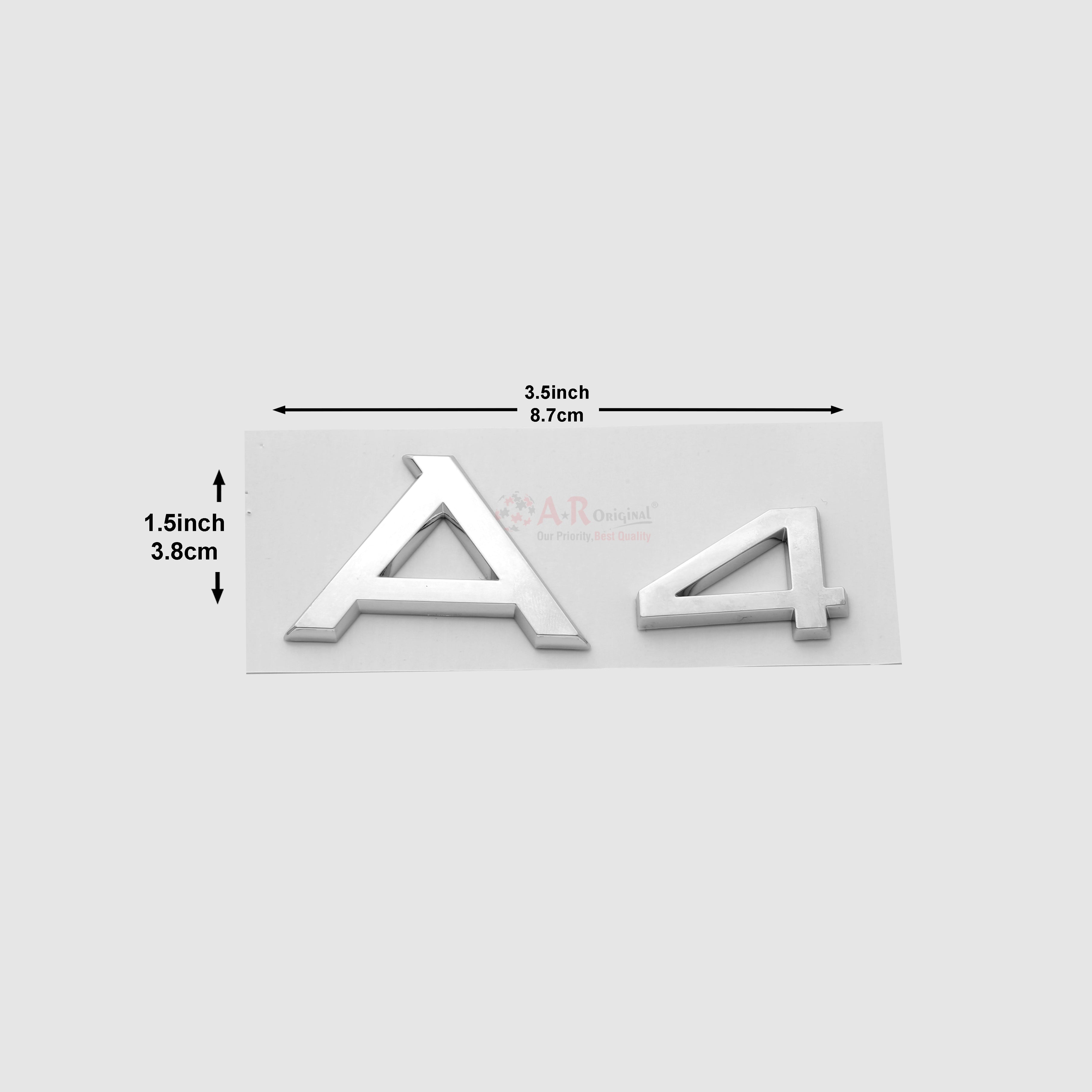 A4 Emblem Audi 1.5x3.5inch,3.5x8cm Chrome IP Badge