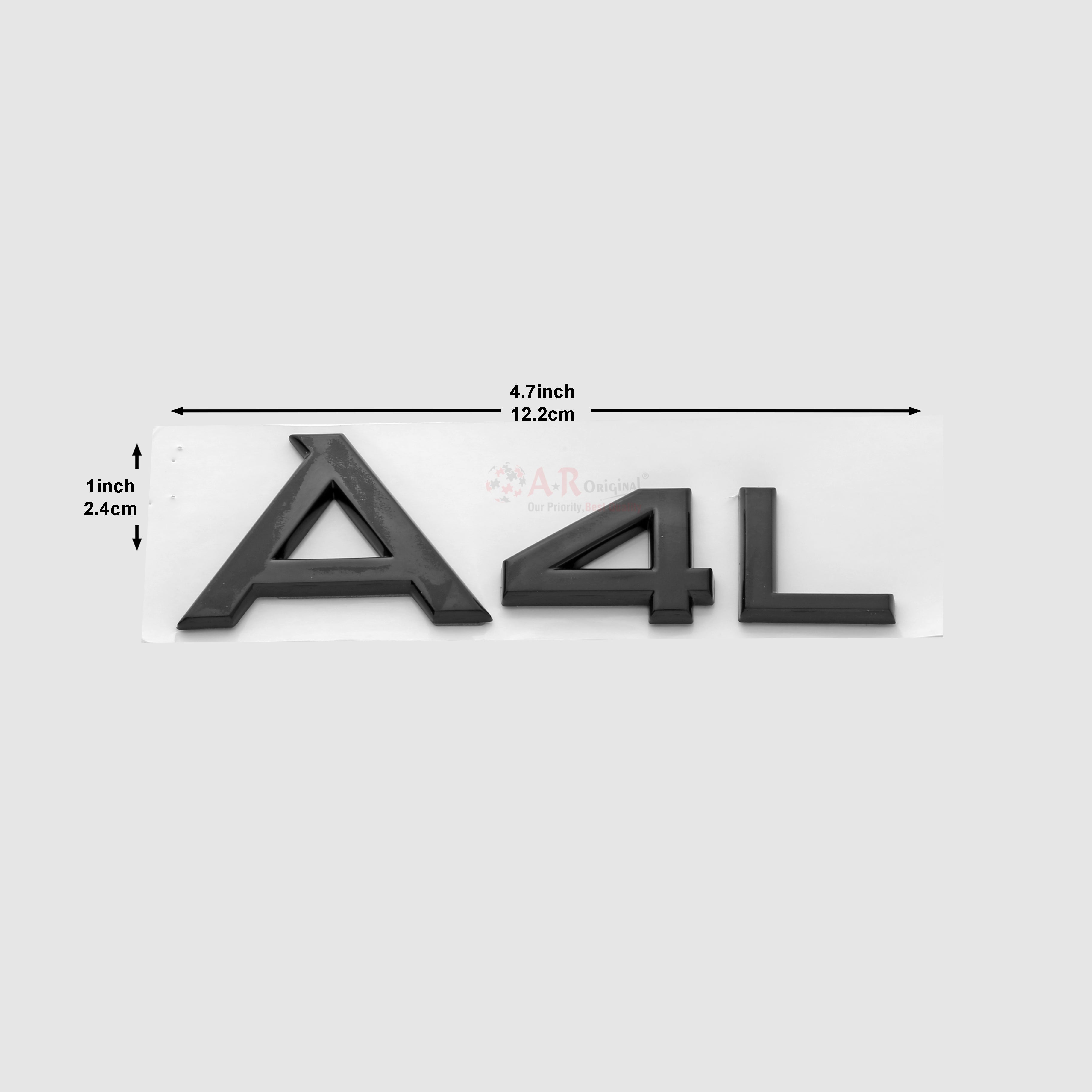 A4L Emblem Audi 1.5x4inch-4x11cm Black IP Badge