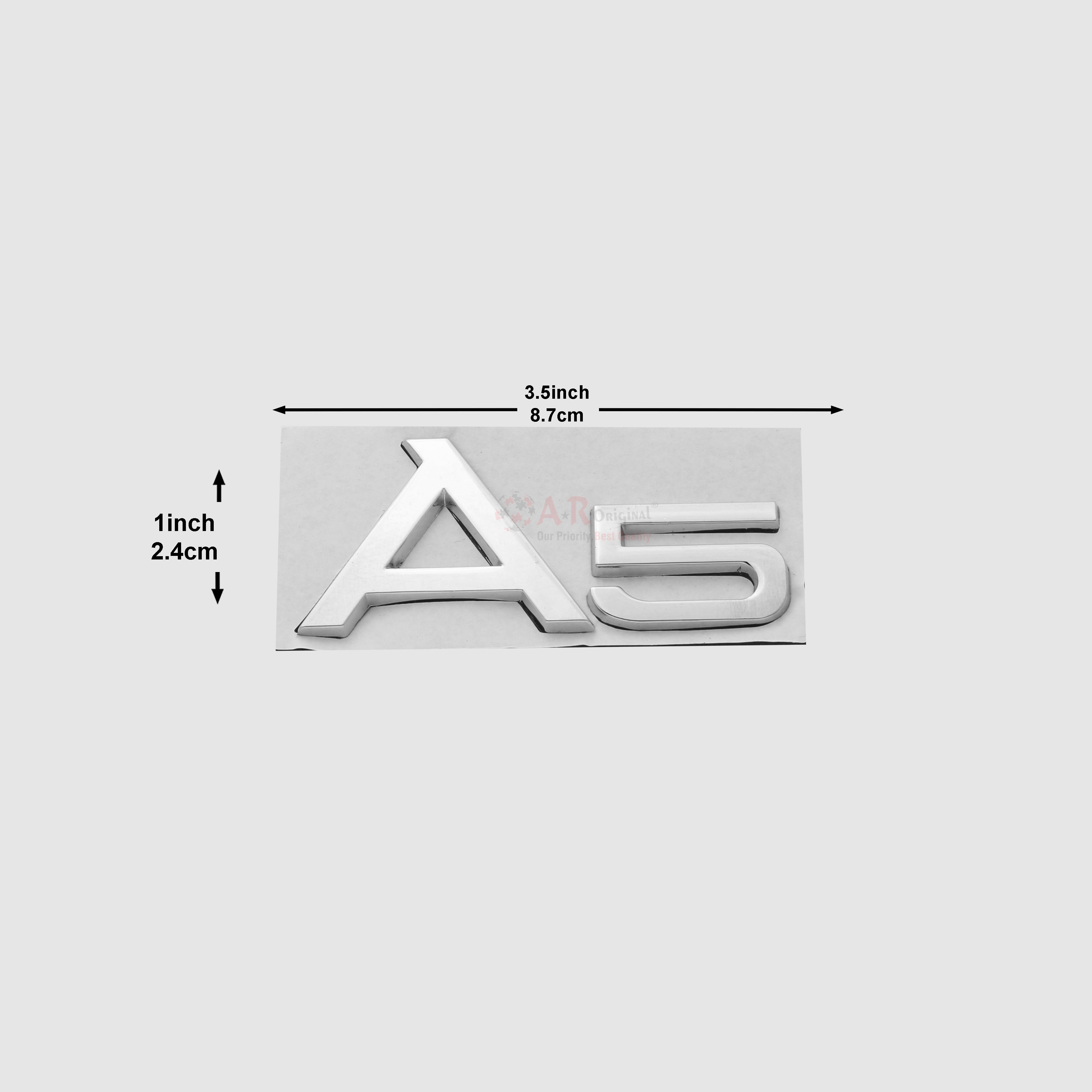 A5 Emblem Audi 1.5x3.5inch-3.5x8cm Chrome IP Badge