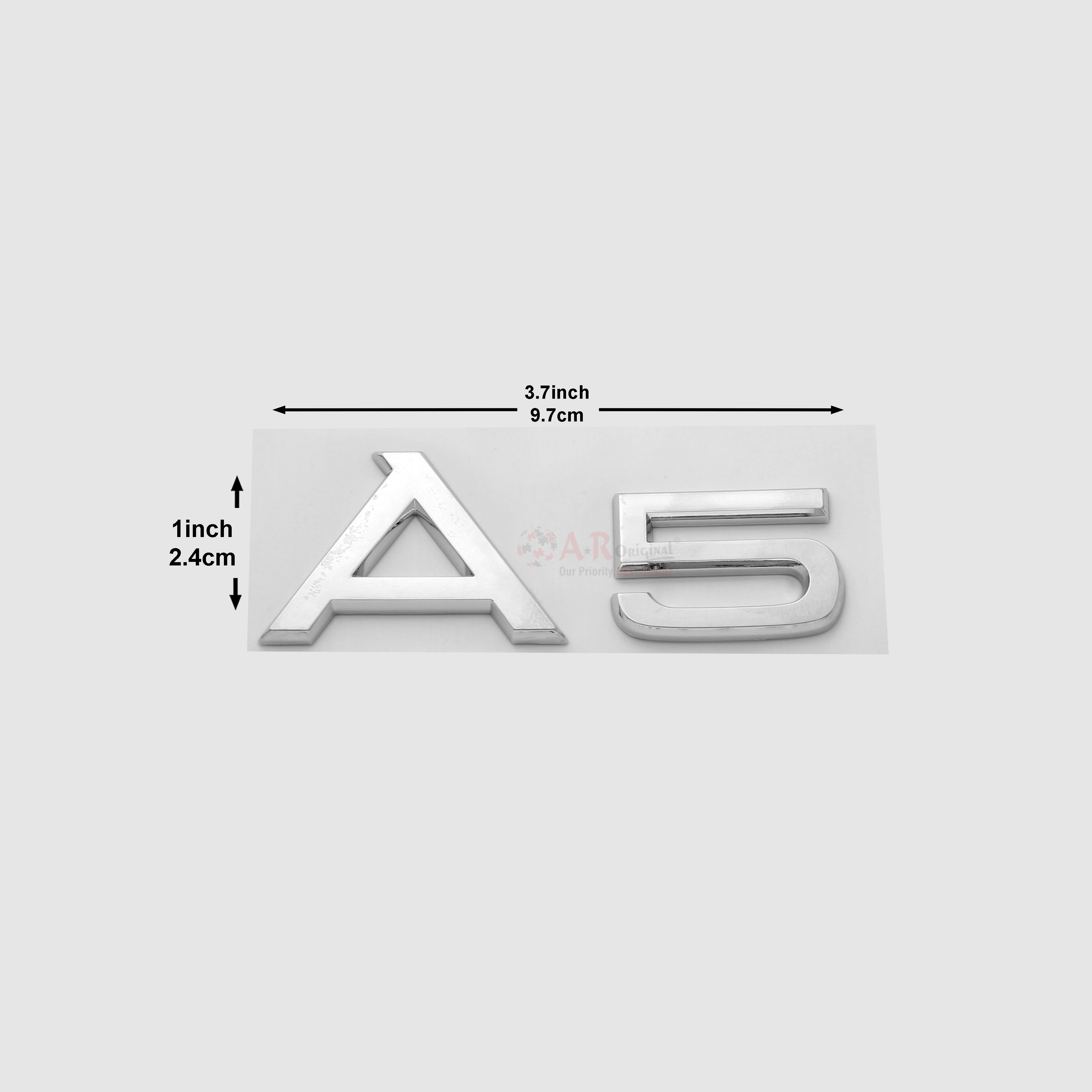 A5 Emblem Audi 1.5x3.5inch-3.5x8cm Chrome IP Badge