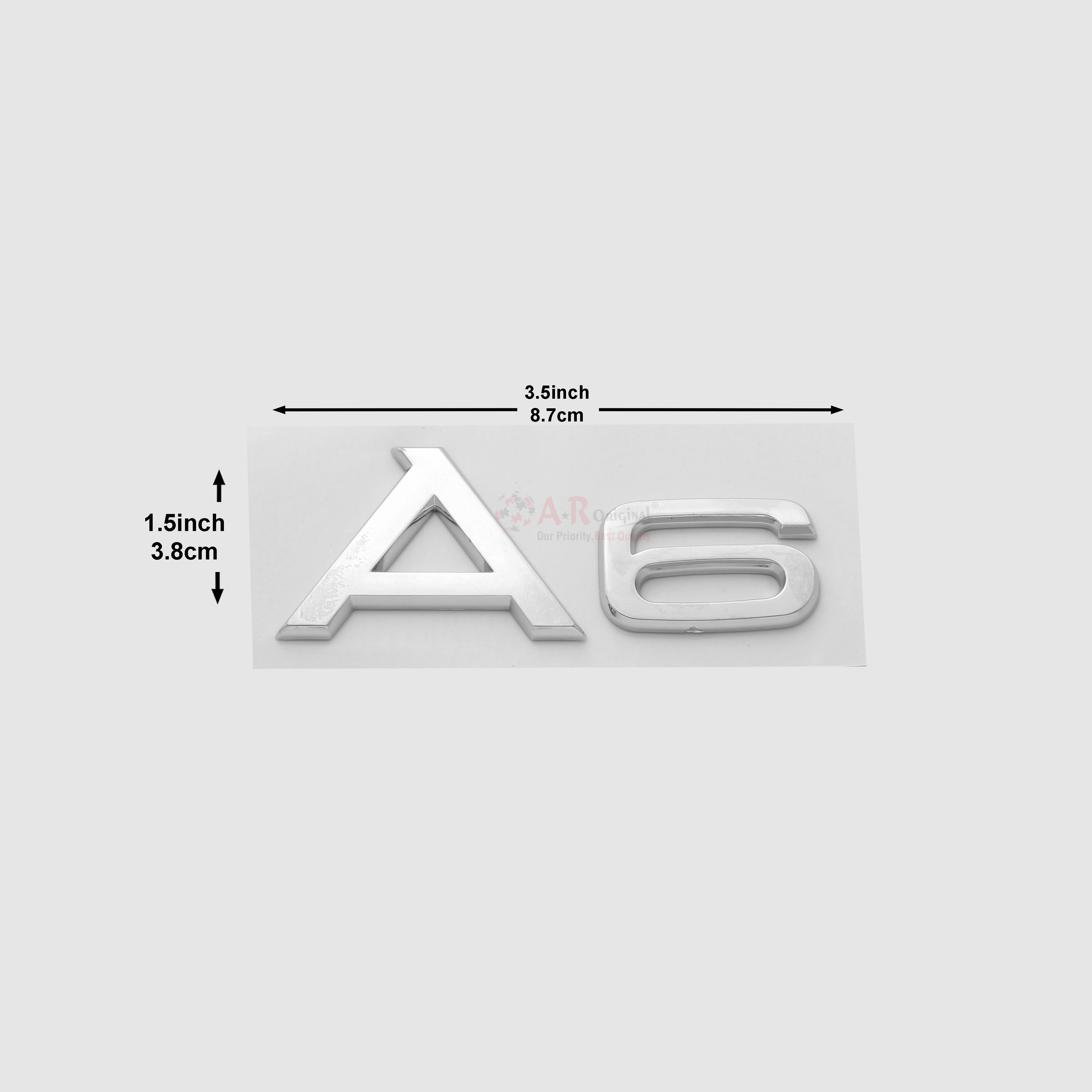 A6 Emblem Audi 1.5x3.5inch-3.5x8cm Chrome IP Badge