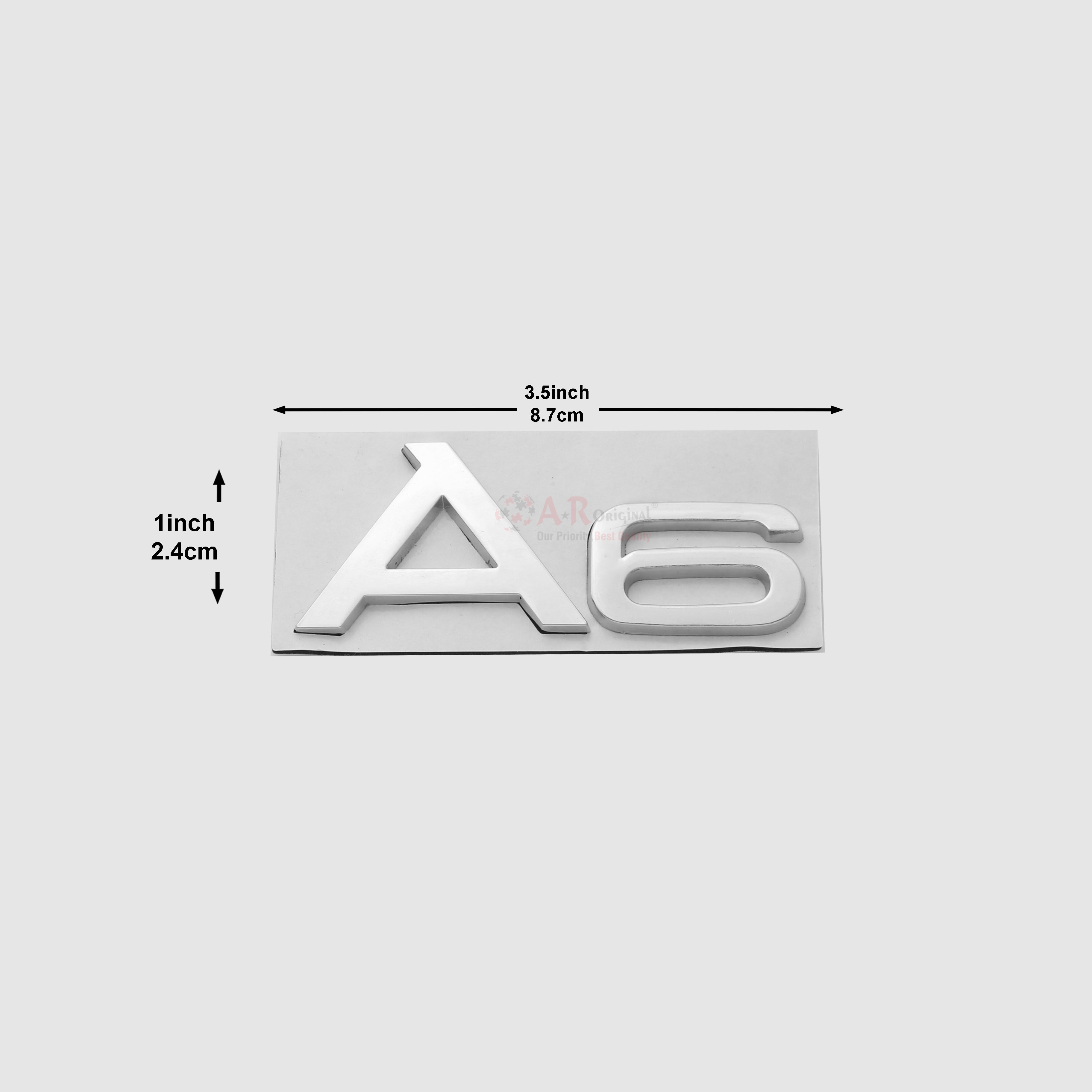 A6 Emblem Audi 1.5x3.5inch-3.5x8cm Chrome IP Badge