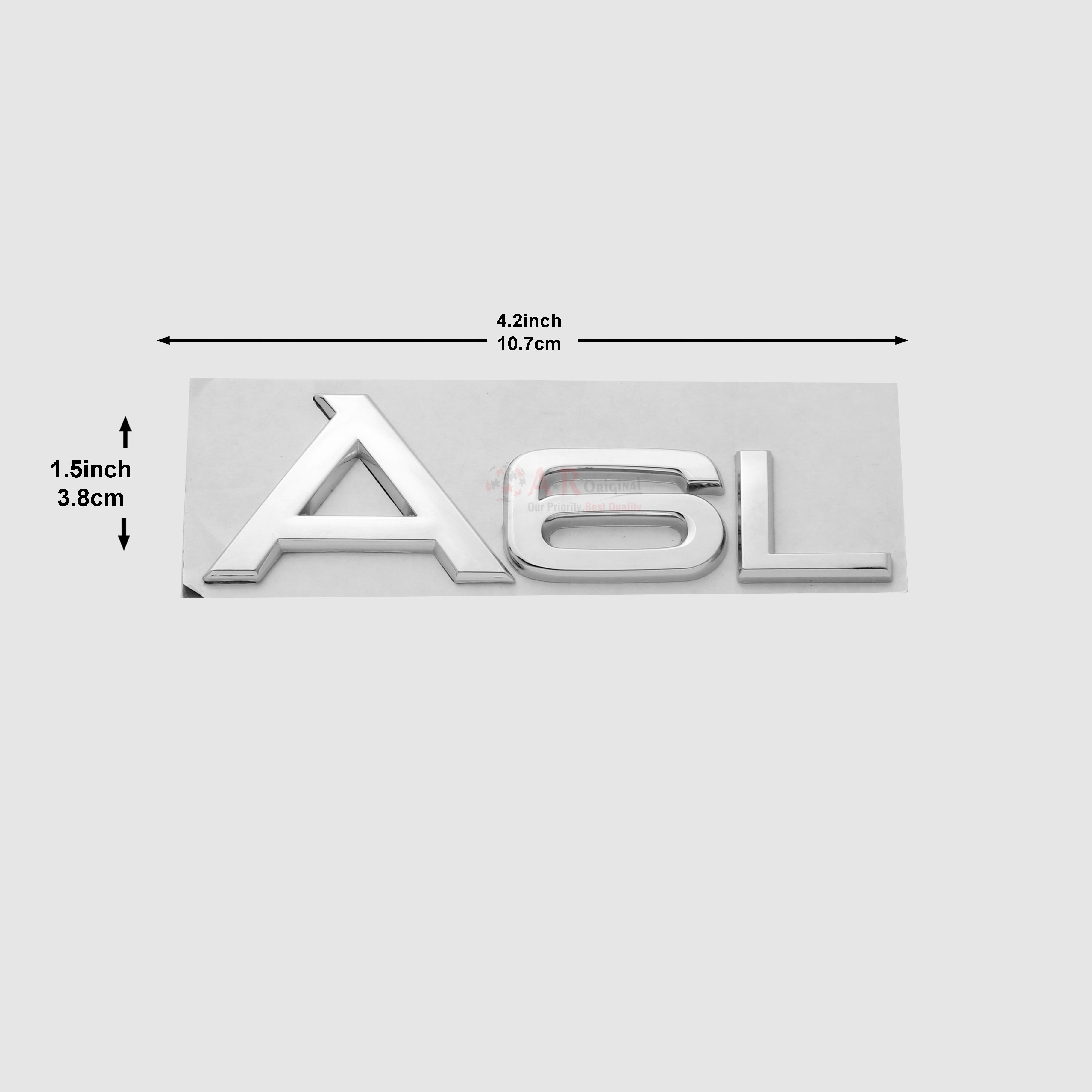 A6L Emblem Audi 1.5x4inch-4x11cm Chrome IP Badge