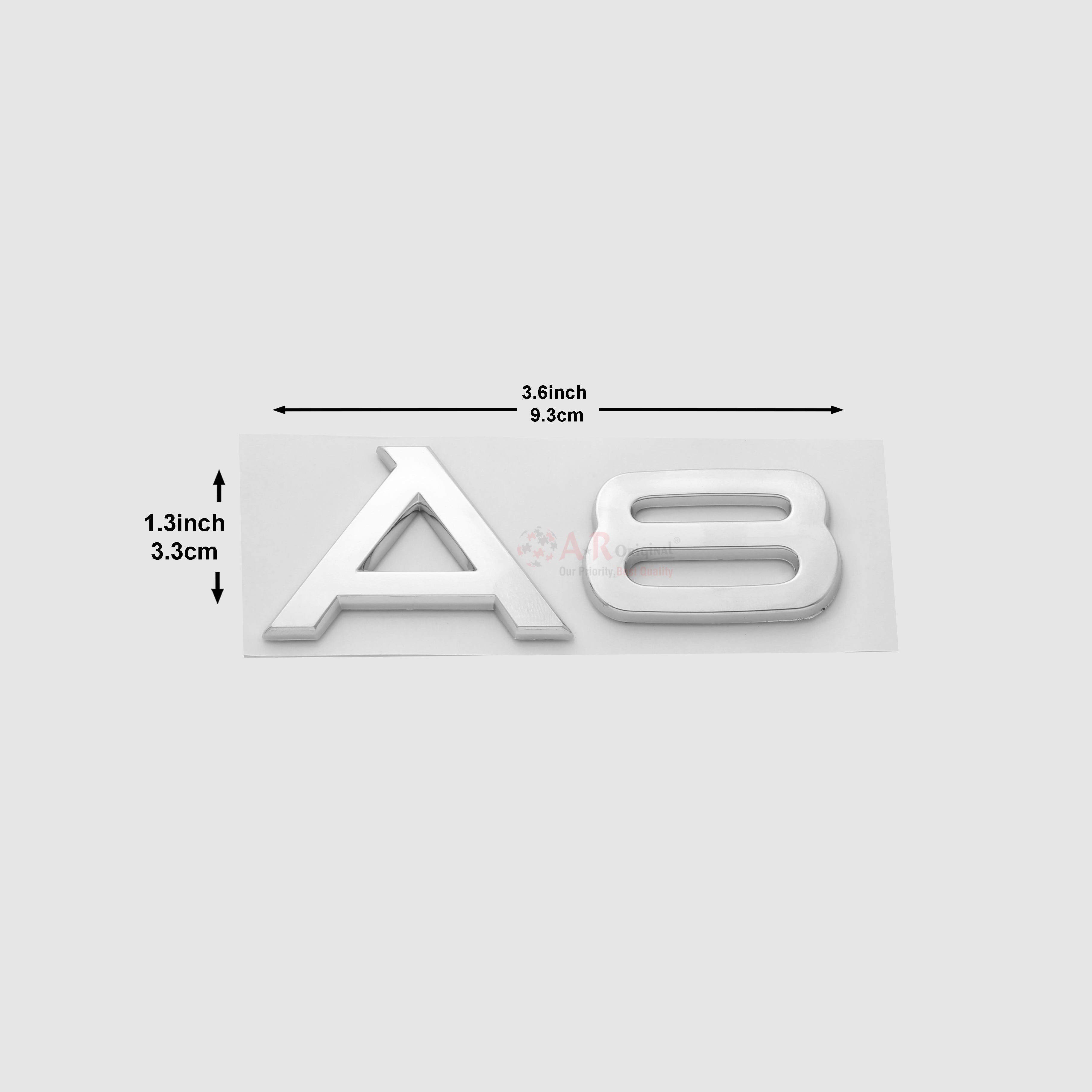 A8 Emblem Audi 1.5x3.5inch,3.5x8cm Chrome IP Badge