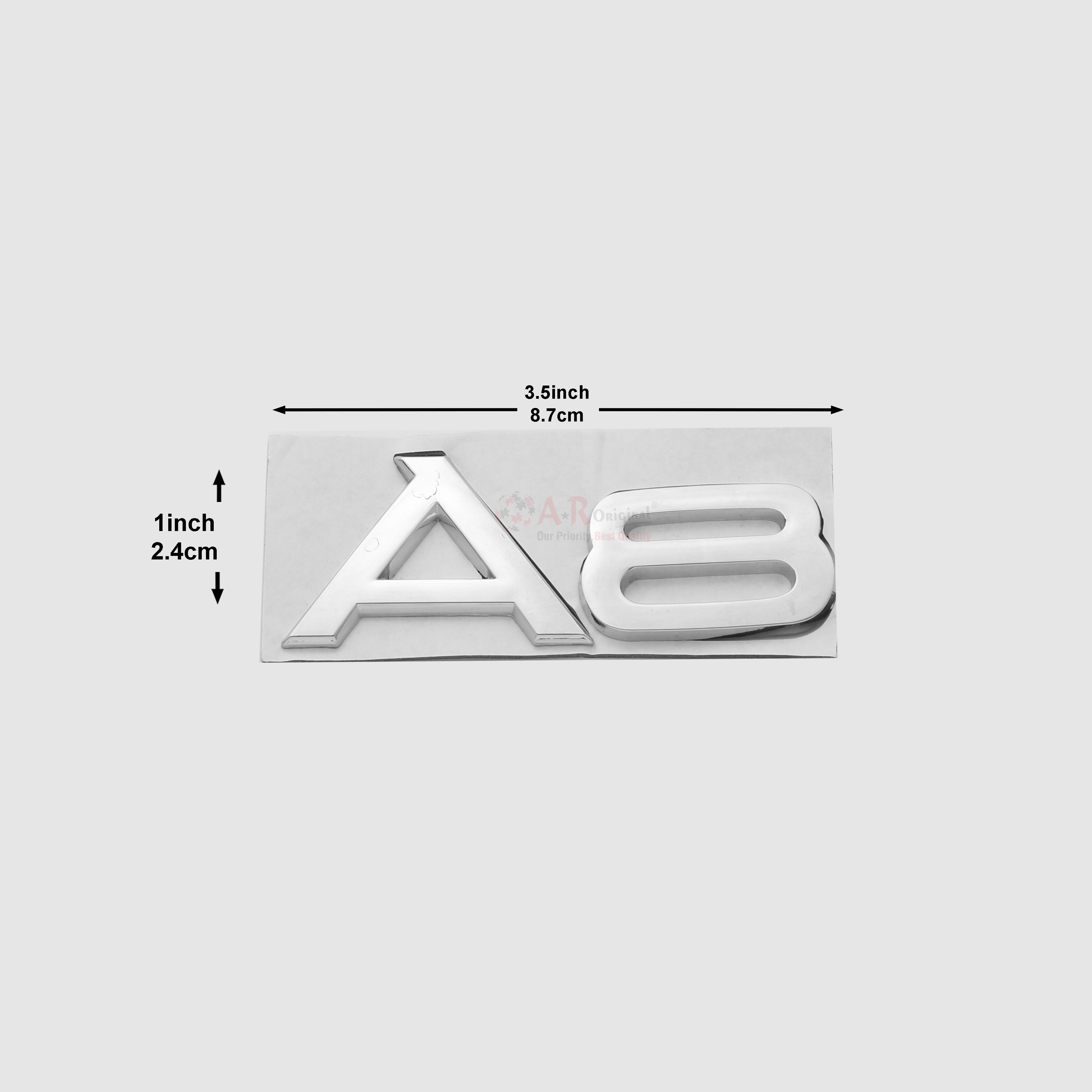 A8 Emblem Audi 1.5x3.5inch,3.5x8cm Chrome IP Badge