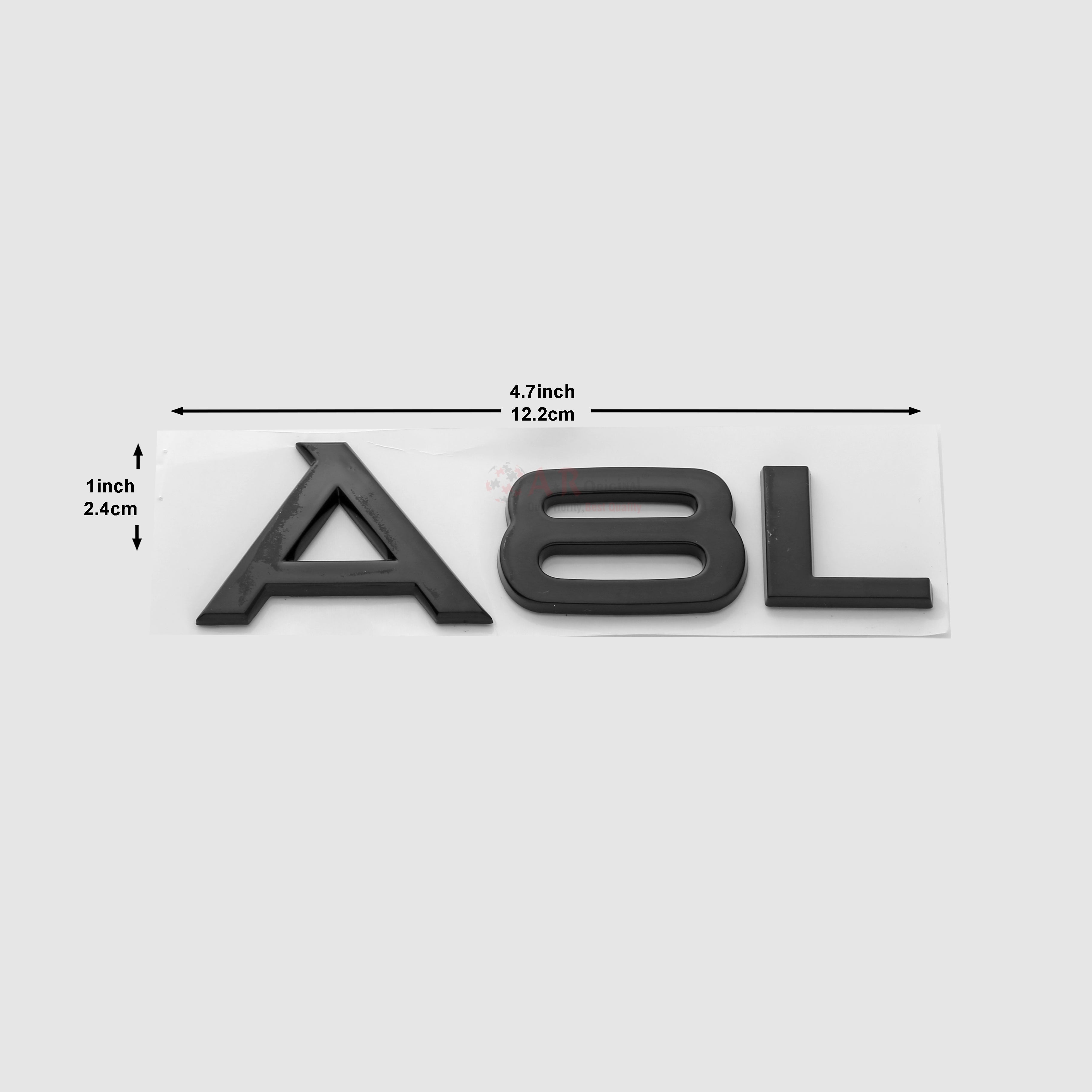 A8L Emblem Audi 1.5x4inch-4x11cm Black IP Badge