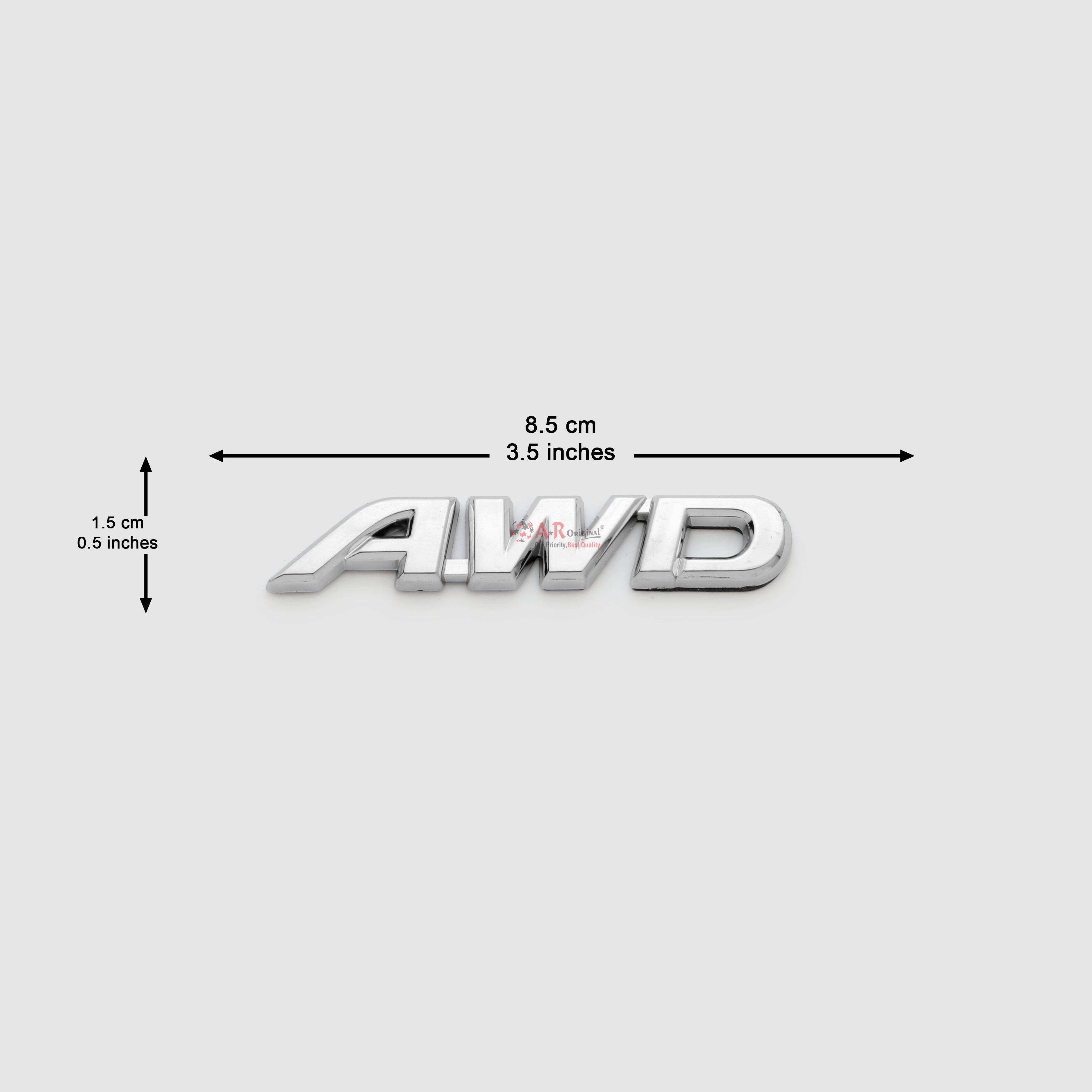 AWD Emblem 1.5x8.5cm Chrome IP Badge