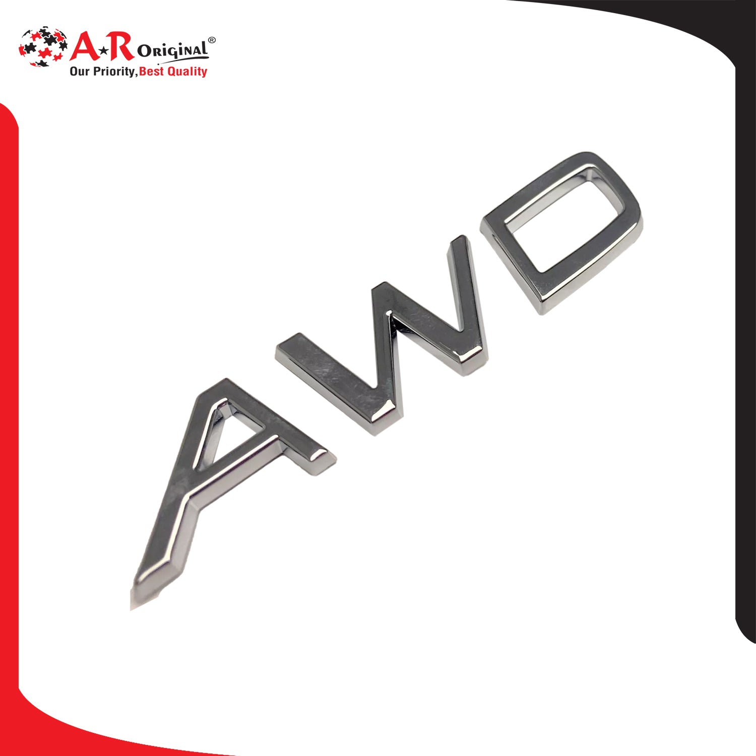 AWD Emblem Sportage 1x4inch-2.5x10cm Chrome MT-IP Badge