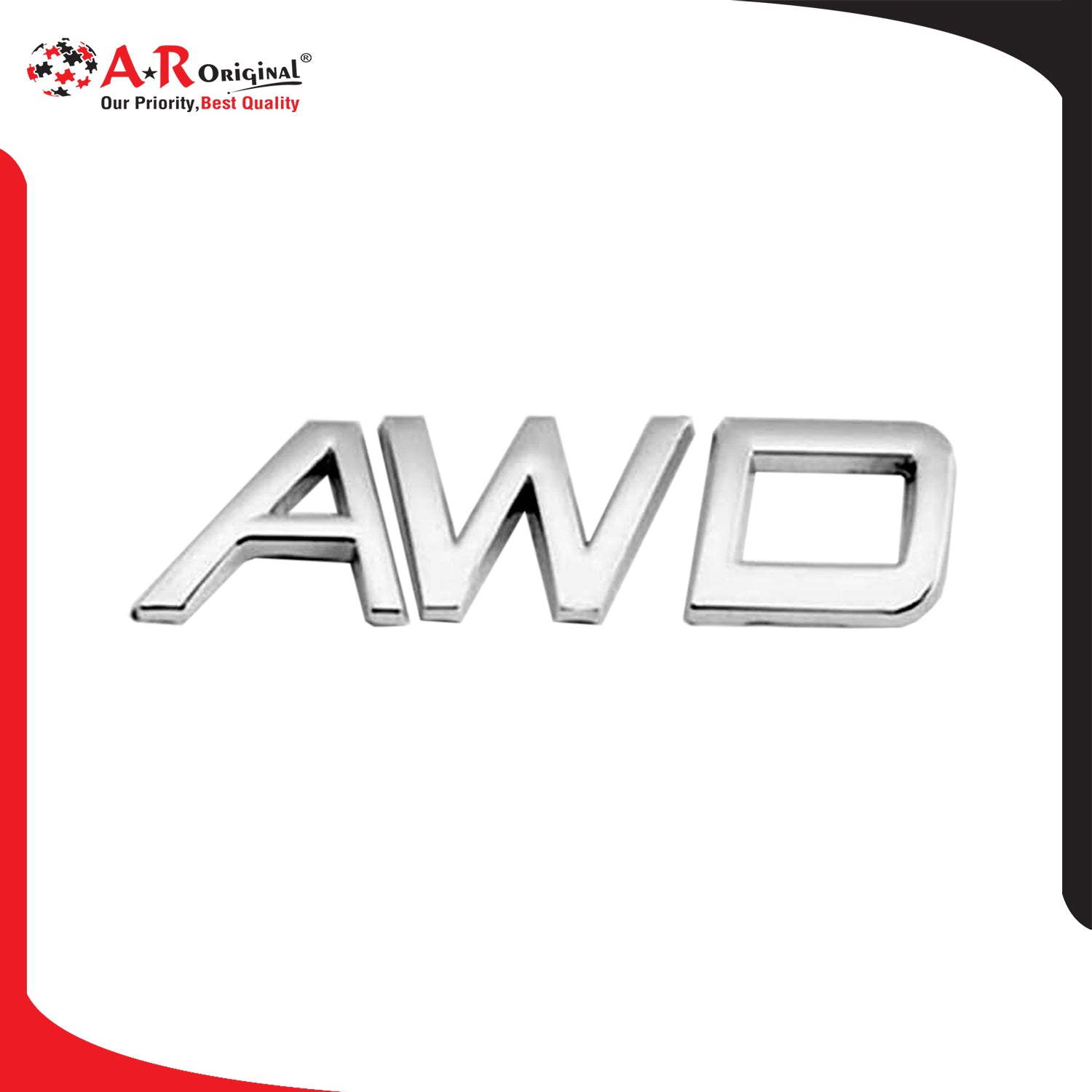 AWD Emblem Sportage 1x4inch-2.5x10cm Chrome MT-IP Badge