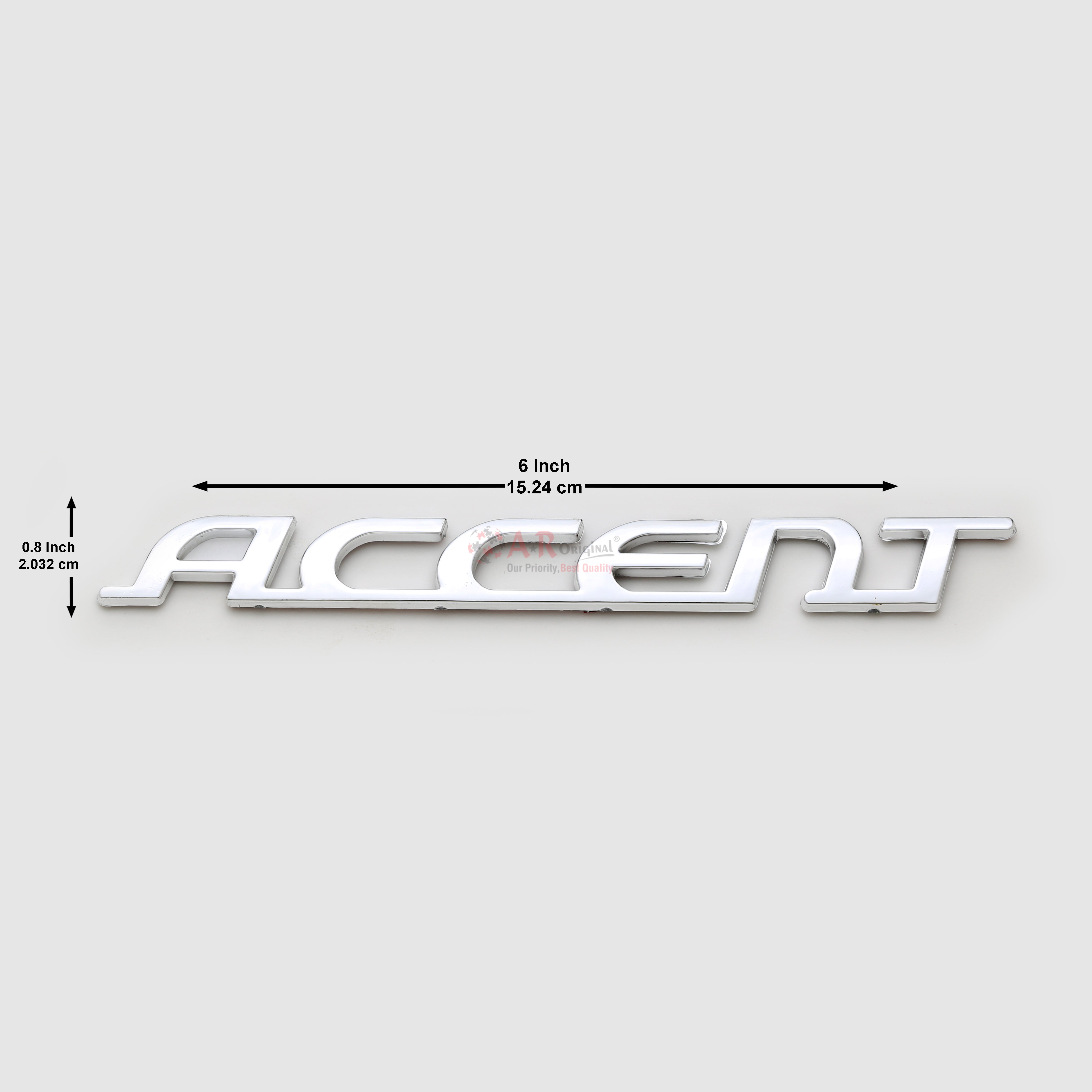 Accent Emblem 0.8x6inch-2x15cm Chrome IP Badge