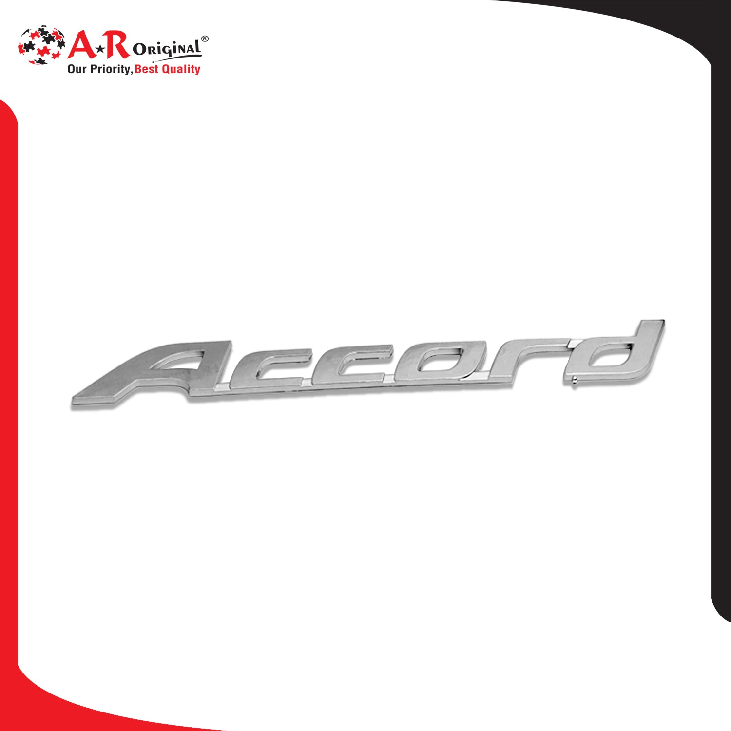 Accord Emblem Big 1x8.5inch-2.5x21.5cm Chrome Big IP Badge