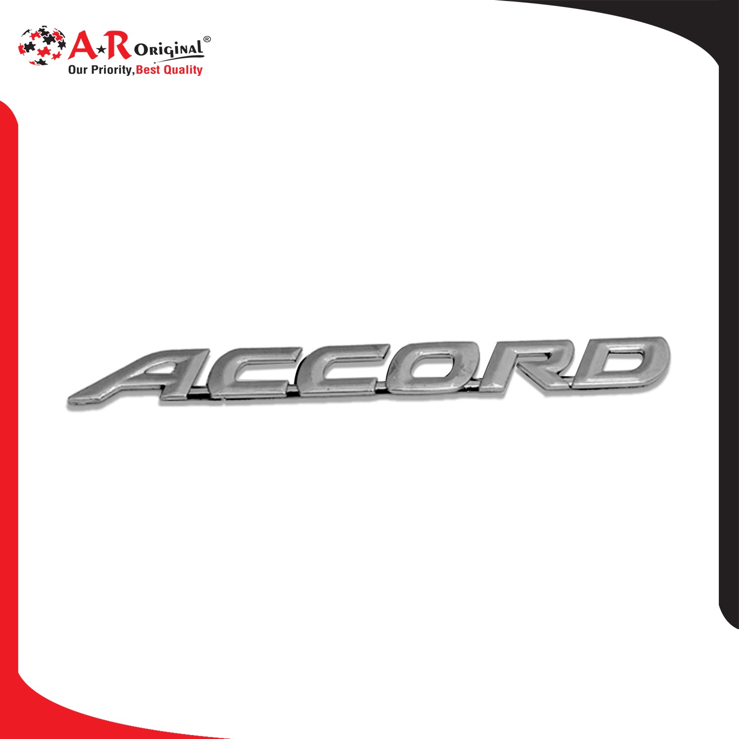 Accord Emblem Medium 1x6.5inch-2.5x16.5cm Chrome Medium IP Badge