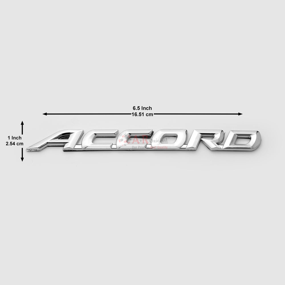 Accord Emblem Medium 1x6.5inch-2.5x16.5cm Chrome Medium IP Badge