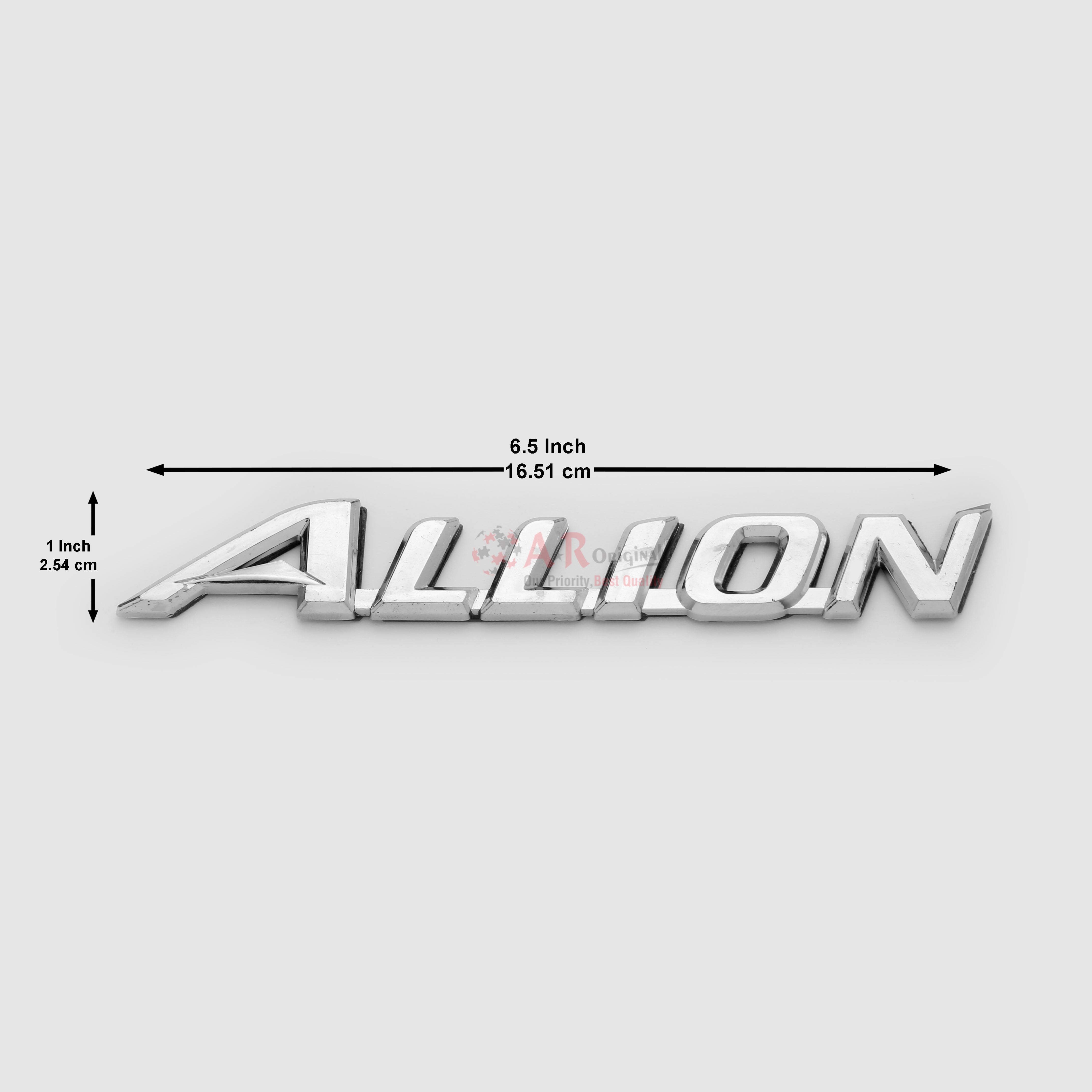Allion Emblem 1x6.5inch-2.5x16.5cm Chrome IP Badge