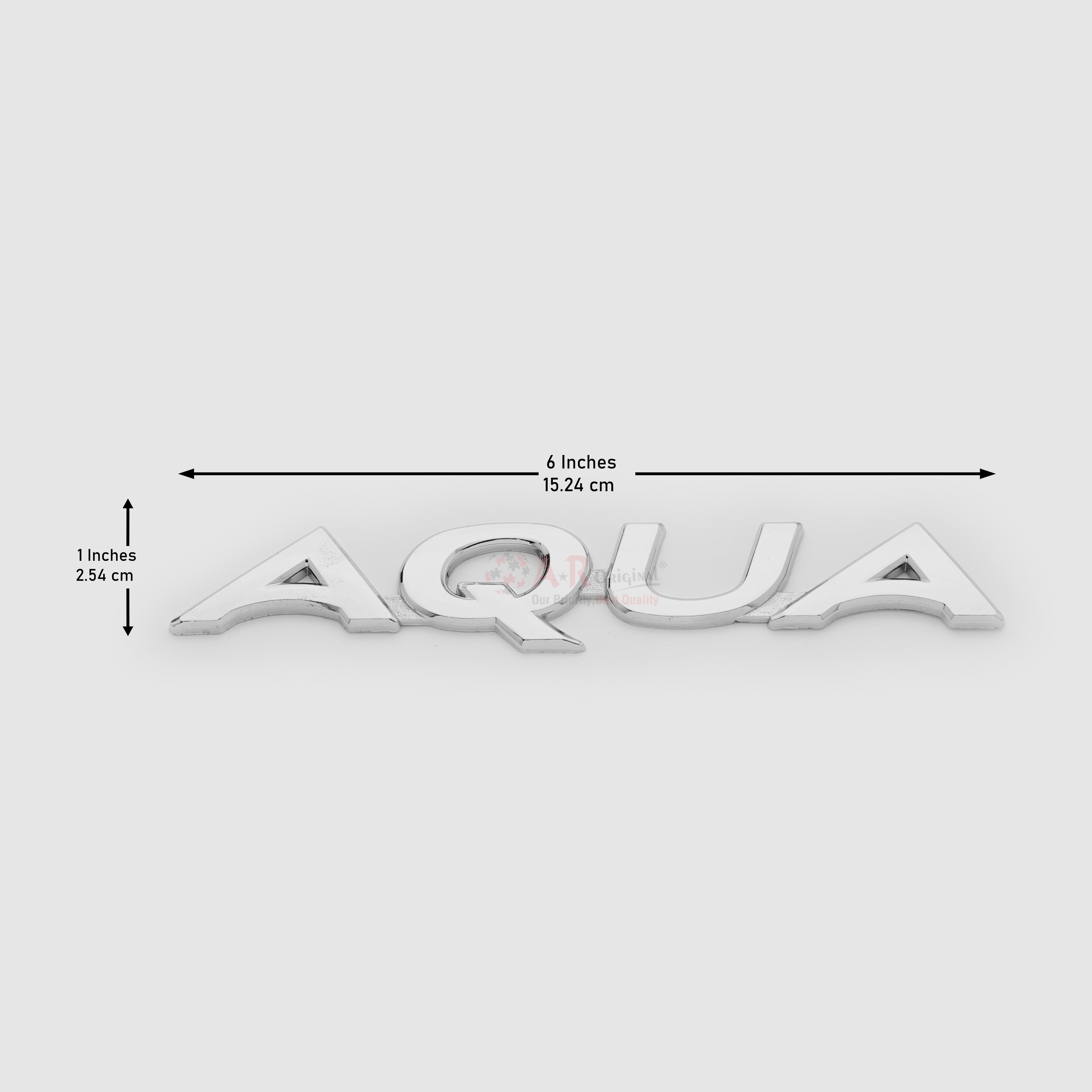Aqua Emblem 1x6inch-2.5x15cm Chrome LC Badge