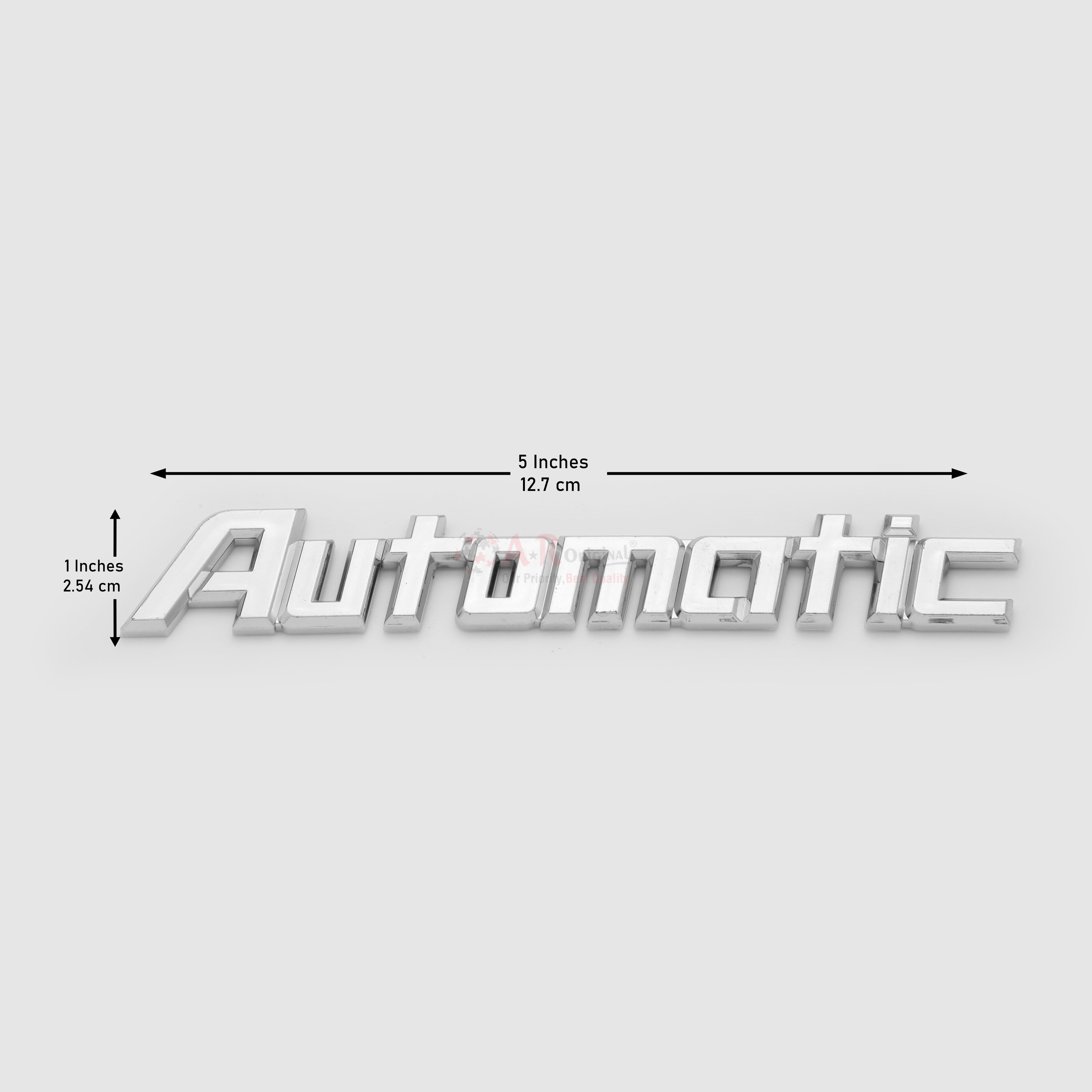 Automatic Emblem 1x5inch-2.5x13cm Chrome LC Badge